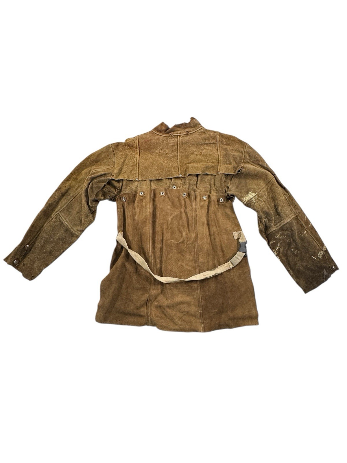 VTGBlack Stallion XL Welding Jacket Genuine Cowhide Leather Workwear Snap Sleeve