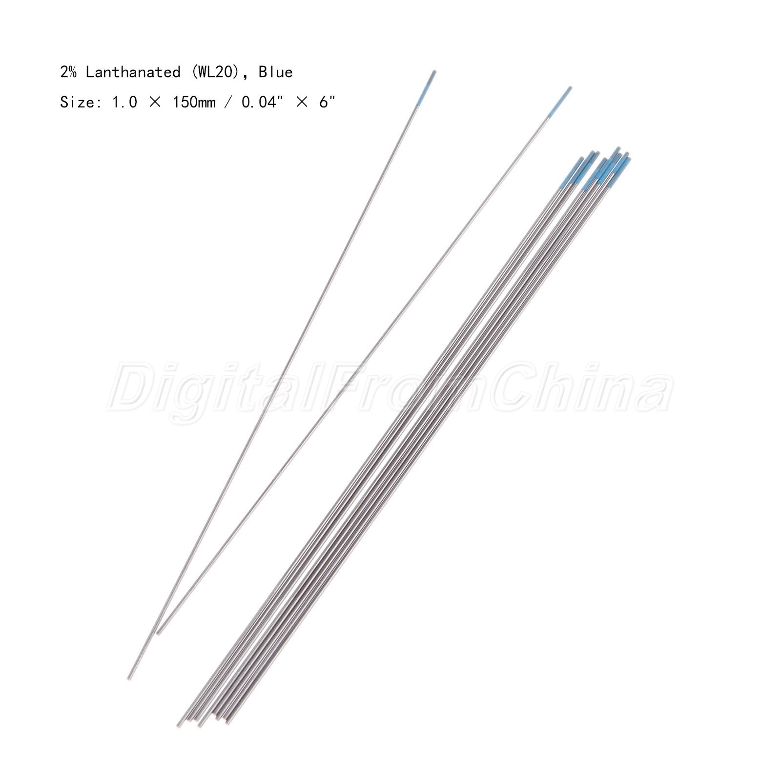 2% Lanthanated WL20 Blue Tip TIG Welding Tungsten Electrode 1.0mm x 150mm 10Pcs