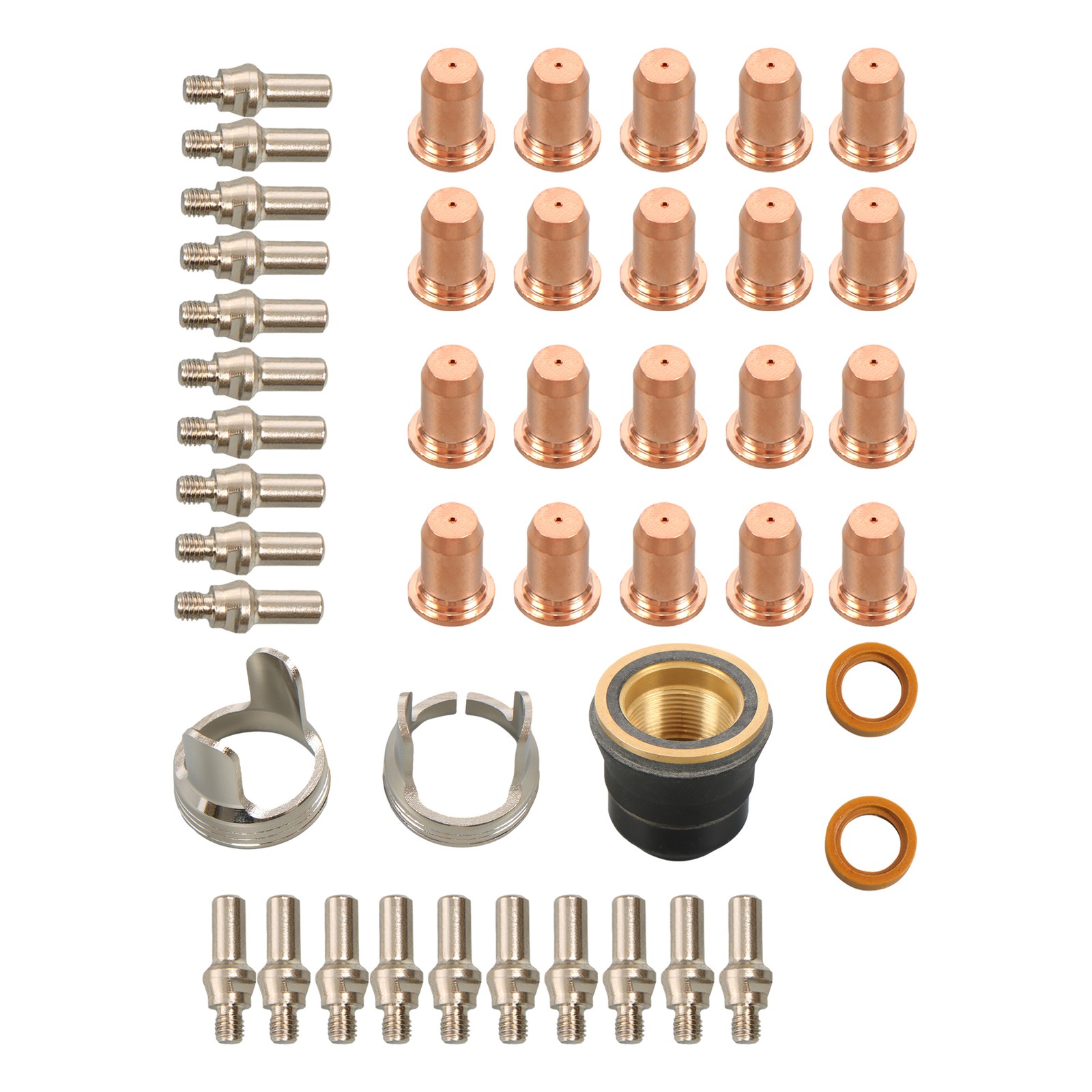 IPT-60 PT-60 IPT-40 PT40 Plasma Cutting Torch Tips Electrode Shield Cap 45 Pcs