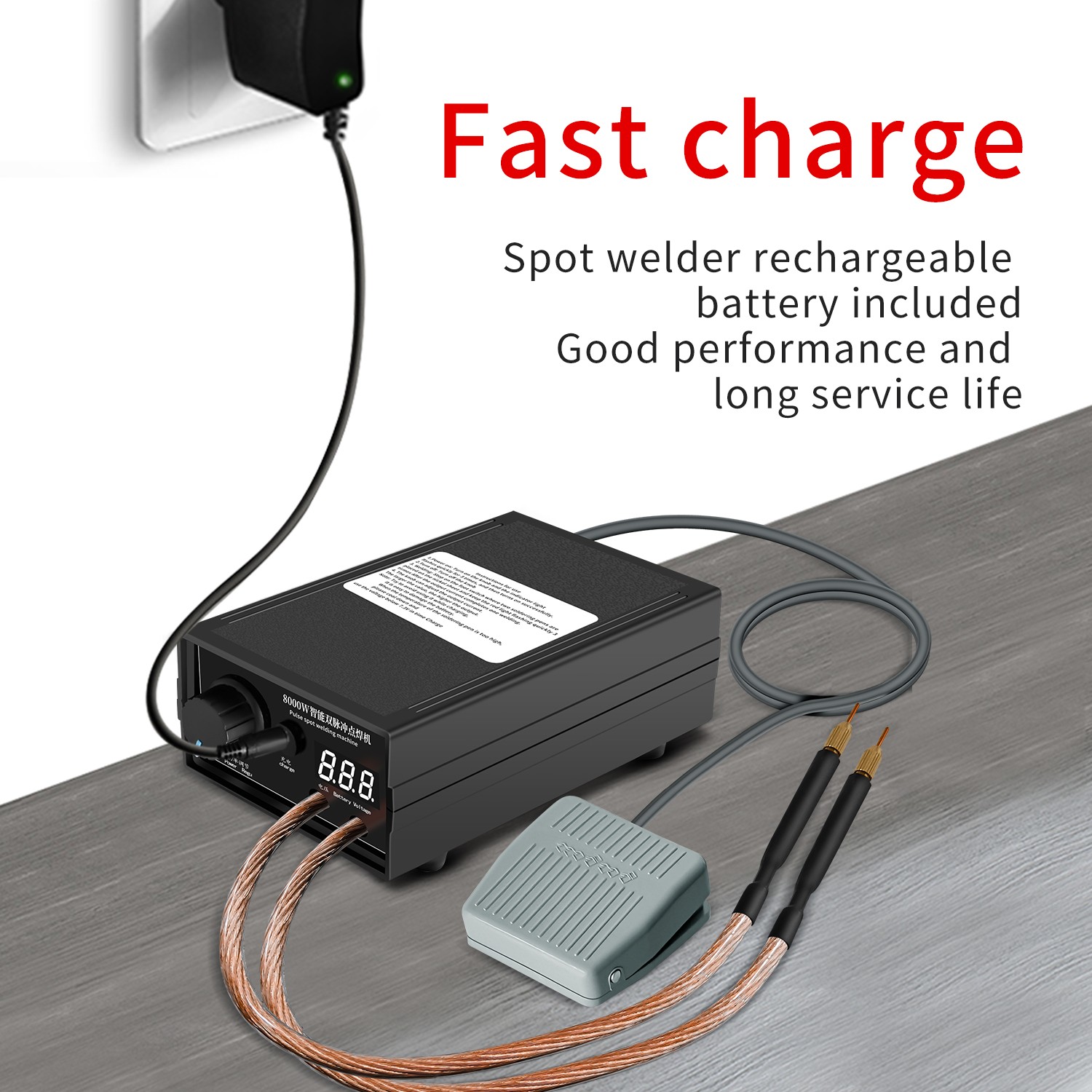 For 18650 Li-ion Battery Pack 8000W Mini Spot Welder Nickel Strip Welding Tool #