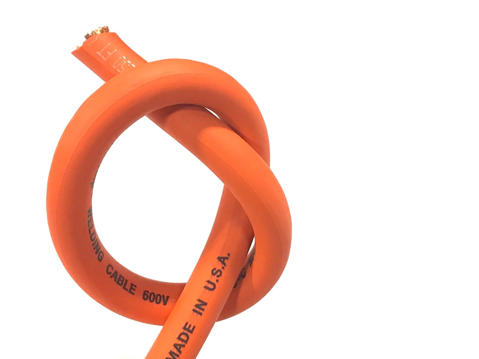 125′ 1/0 HIGHLY FLEXIBLE WELDING WHIP CABLE ORANGE 600V USA MADE EPDM COPPER AWG
