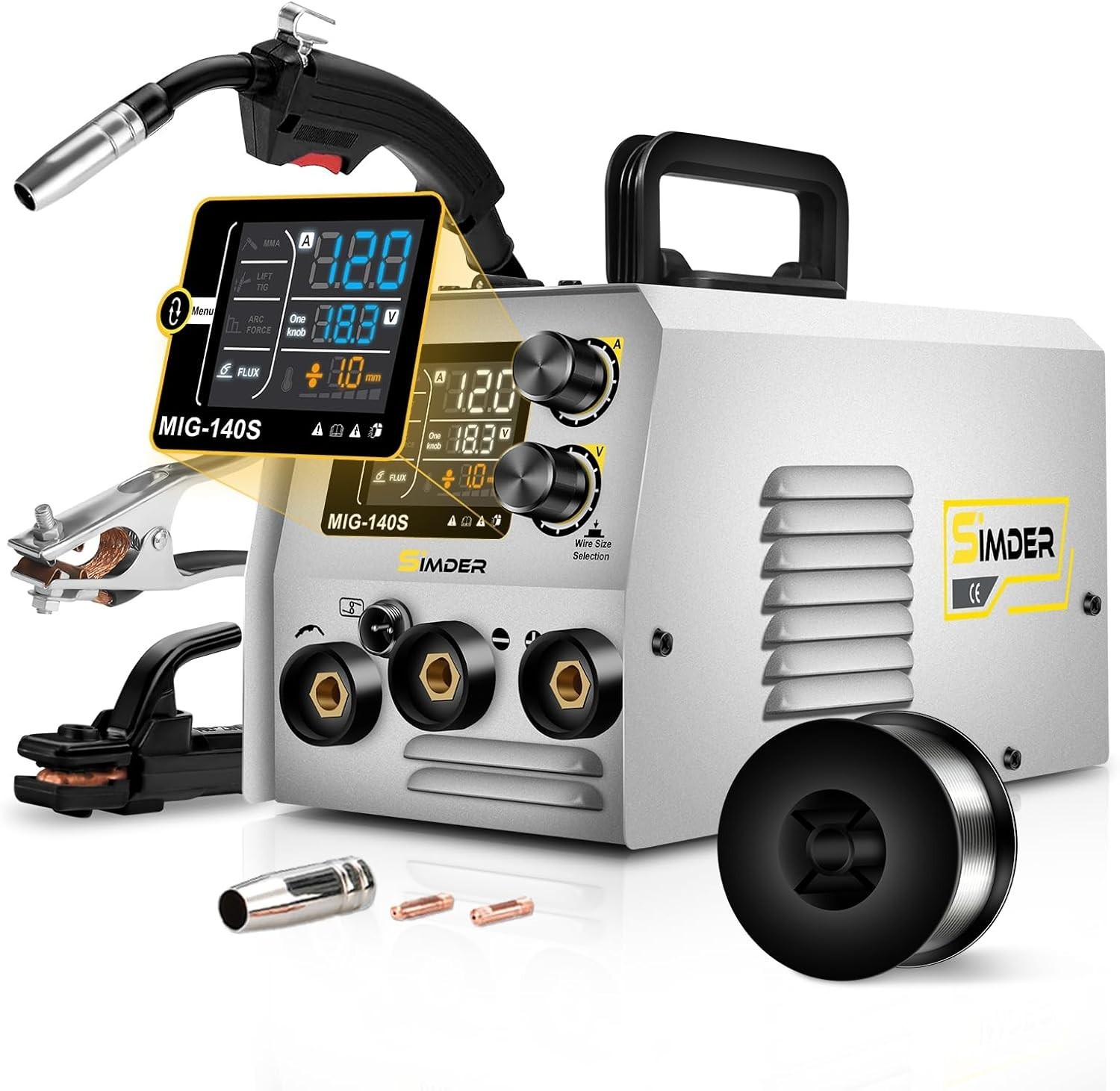 3 IN 1 Welder 140A Gasless Flux MIG/Lift Tig/Stick Welding Machine 110V Inverter