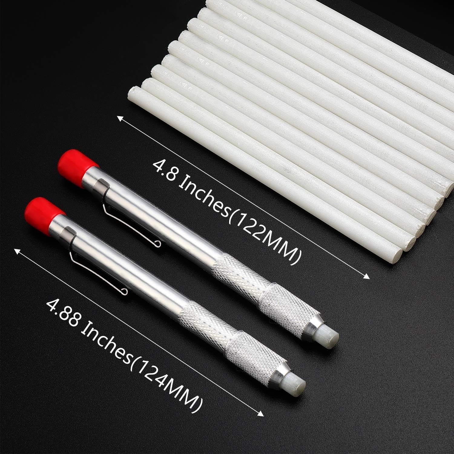 2 Soapstone Pencil Holders & 12 Refills – Ideal for Metal, Aluminum, Cast Use