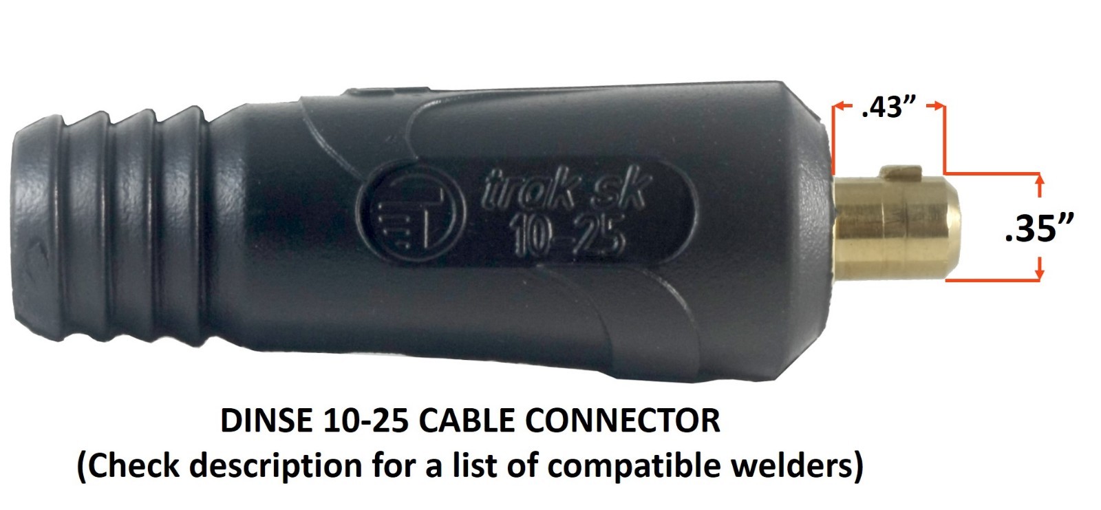 150 Amp Ground Clamp Welding Lead Dinse 10-25 Connector #4 AWG cable (75 FEET)