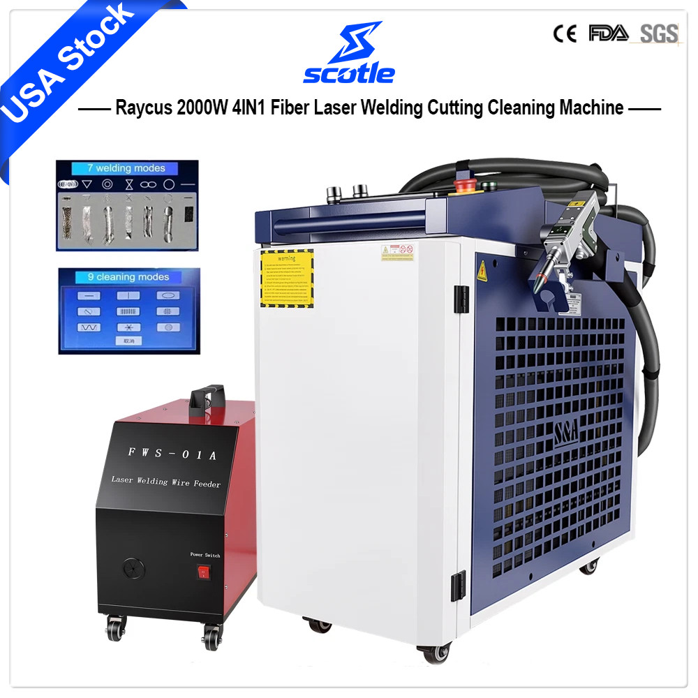 Raycus 2000W 4IN1 Handheld Fiber Laser Welder Cutting Weld Seam Cleaning Machine