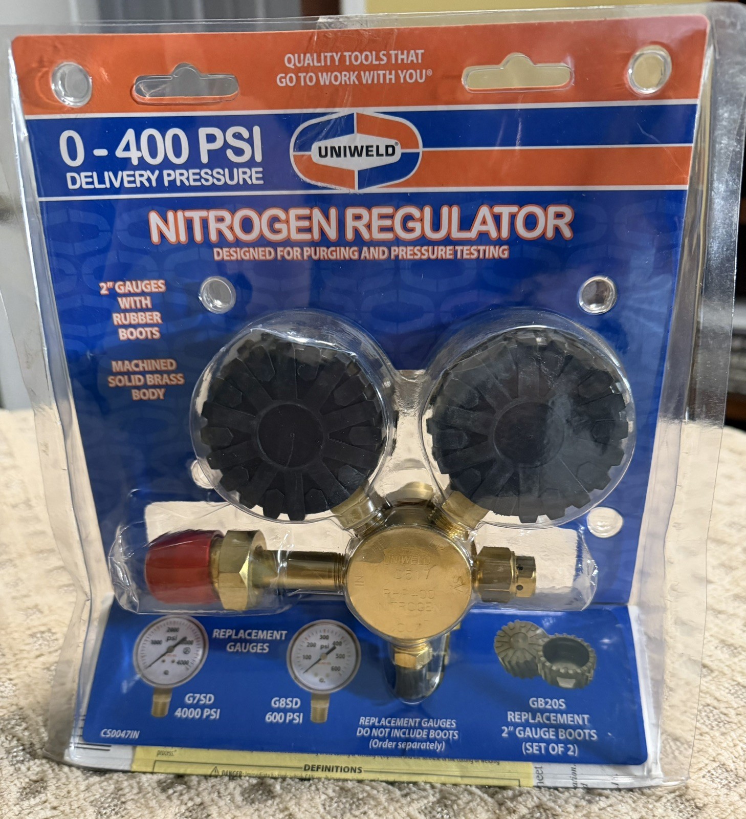 Uniweld RHP400 Nitrogen Regulator With 0-400 PSI Delivery Pressure