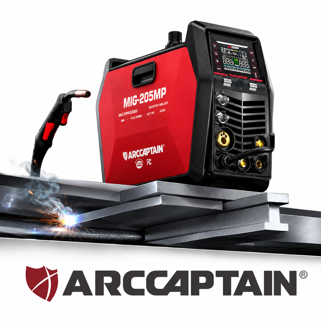 ARCCAPTAIN MIG205MP 205A 9-in-1 MIG Welder Plasma Cutter Pulse MIG APP 120/240V