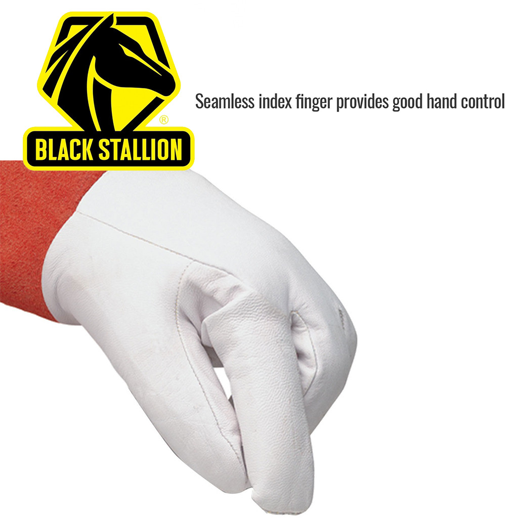 Black Stallion 35KFXL – X-Large – Pearl White Kidskin TIG Glove