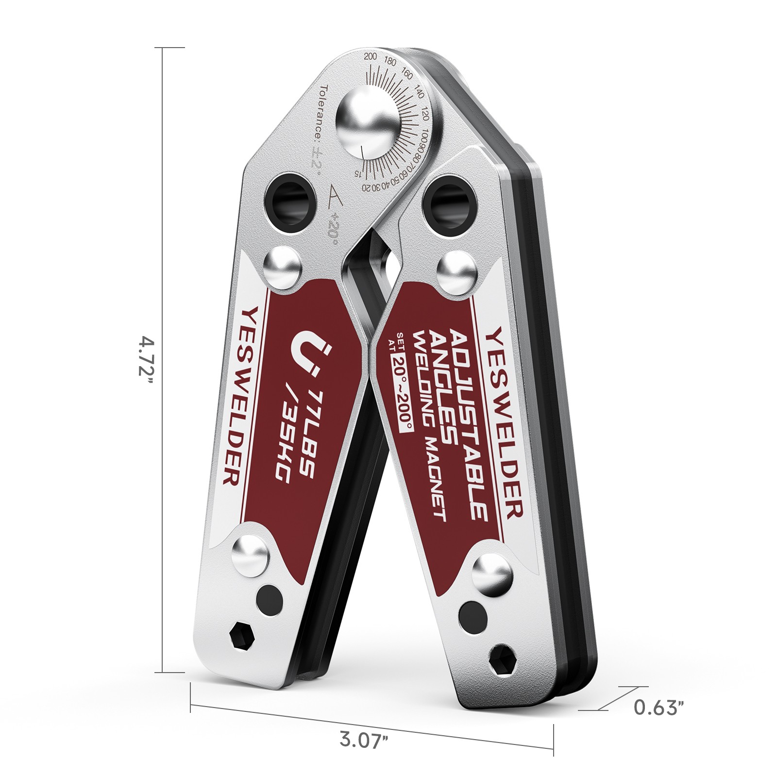 Welding Magnet 20-200° Magnetic Welding Holder of 77LBs Holding Power