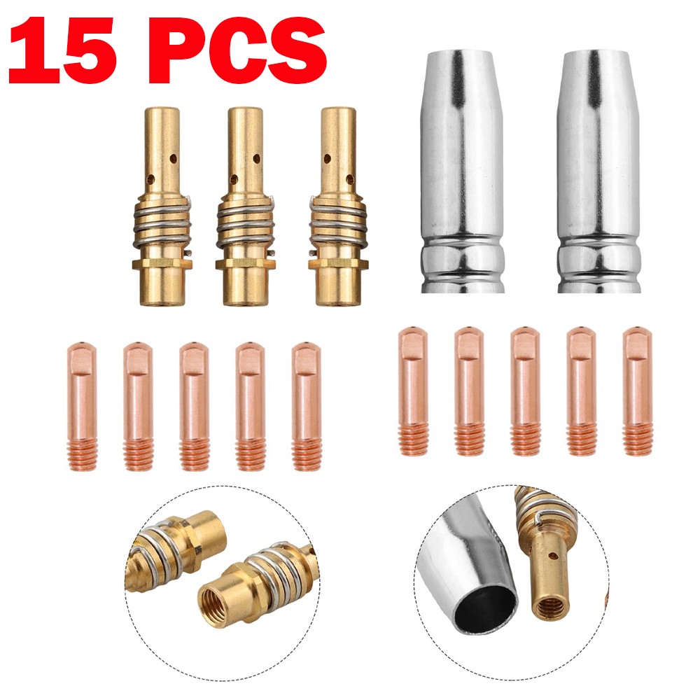 15PK Tip Nozzle Parts fits Vulcan OmniPro 220 MIGMax 140 215 63616 63617 Welder
