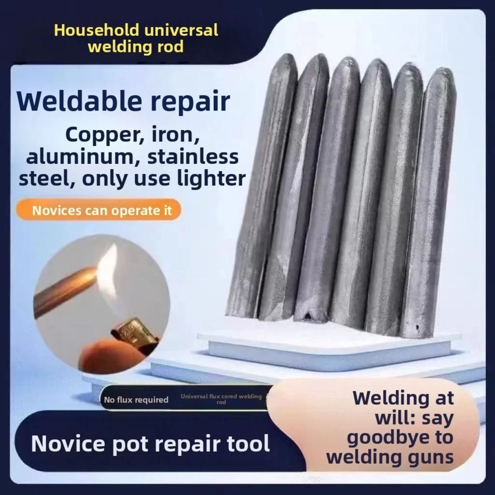 Tandefio 6 Pcs Low Temperature Universal Welding Rod Sticks Metal Easy Melt
