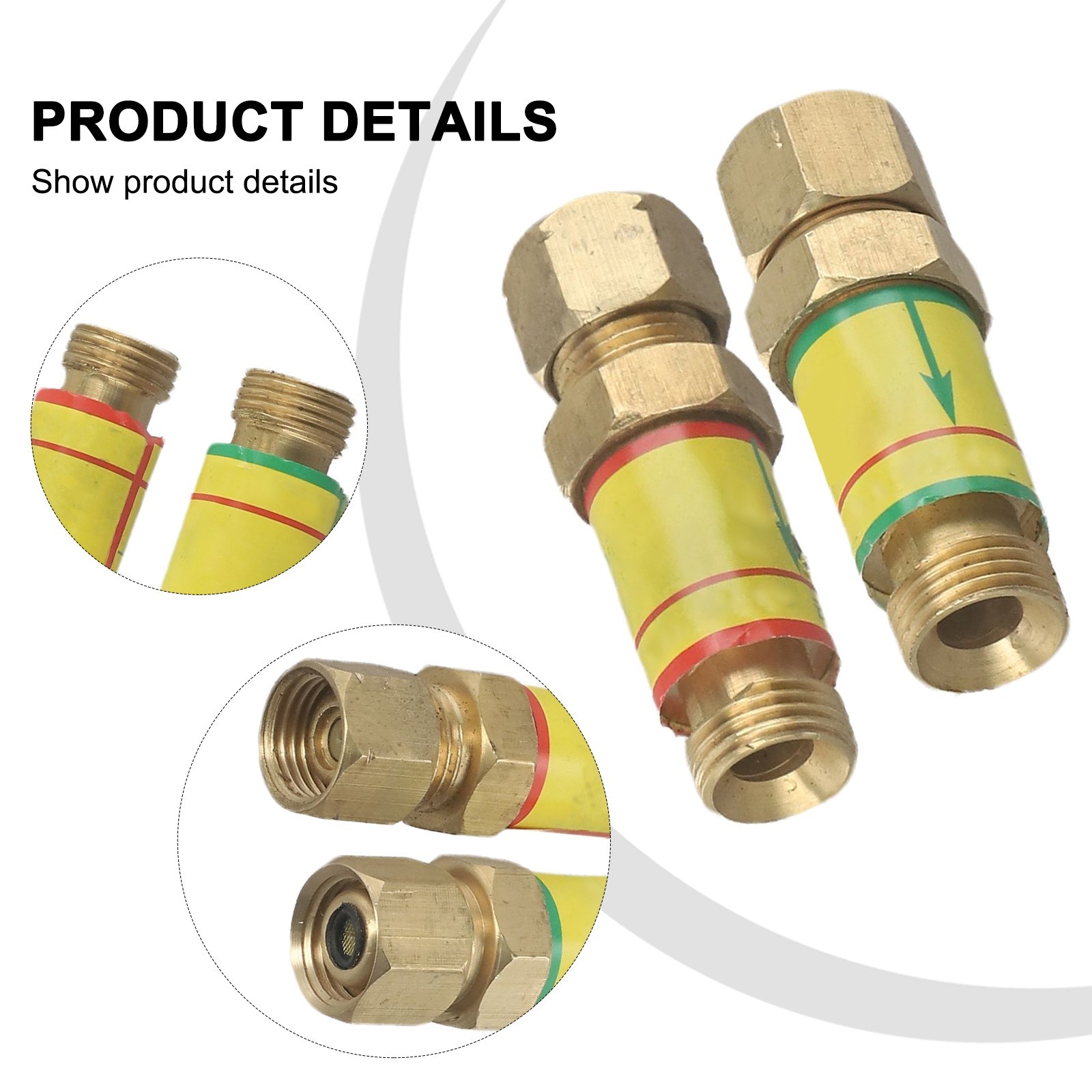 1 Pair Oxygen Acetylene Welding Check Valve Set Torch End W/Flashback Arrestor