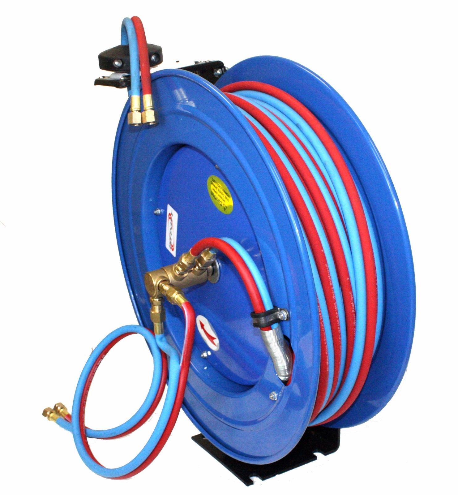 Auto Rewind Retractable Welding Hose Reel w/50ft Oxygen Acetylene Twin Hoses