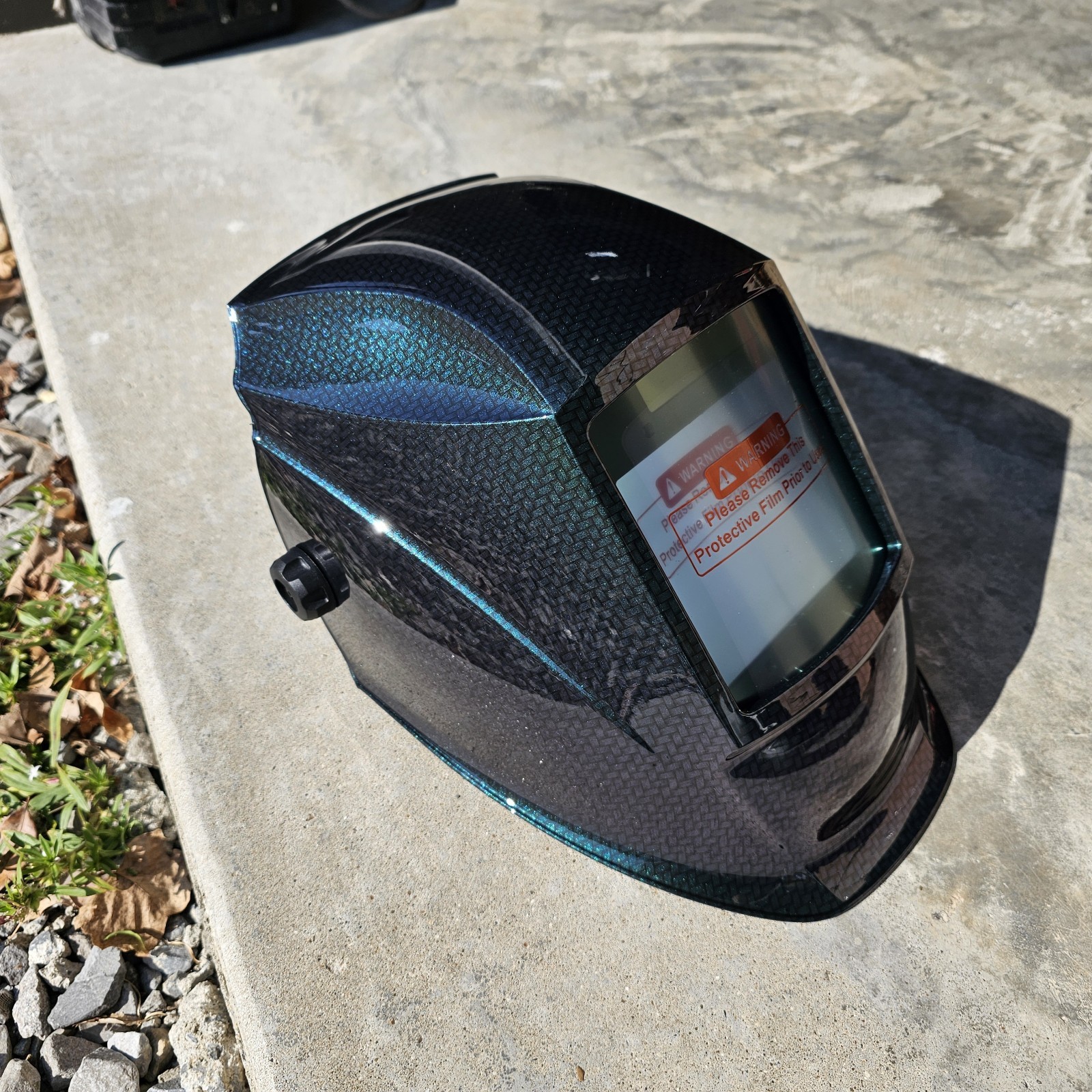 Hydro Dipped Welding Helmet AUTO DARK FLIP FLOP GREEN TO PURPLE Carbon Fiber