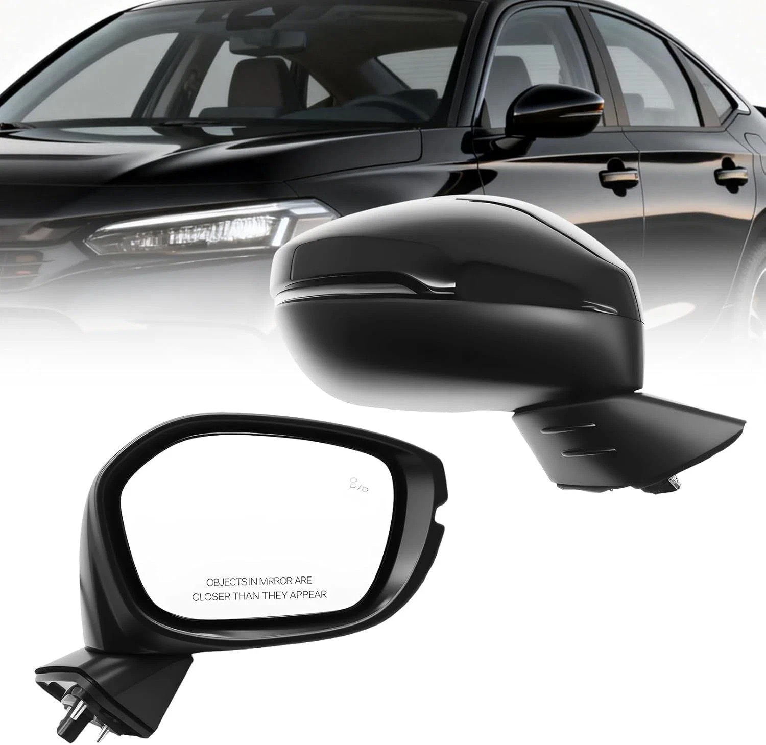 Right Passenger Side Mirror Assembly Compatible with Civic Touring Sport 2022-20