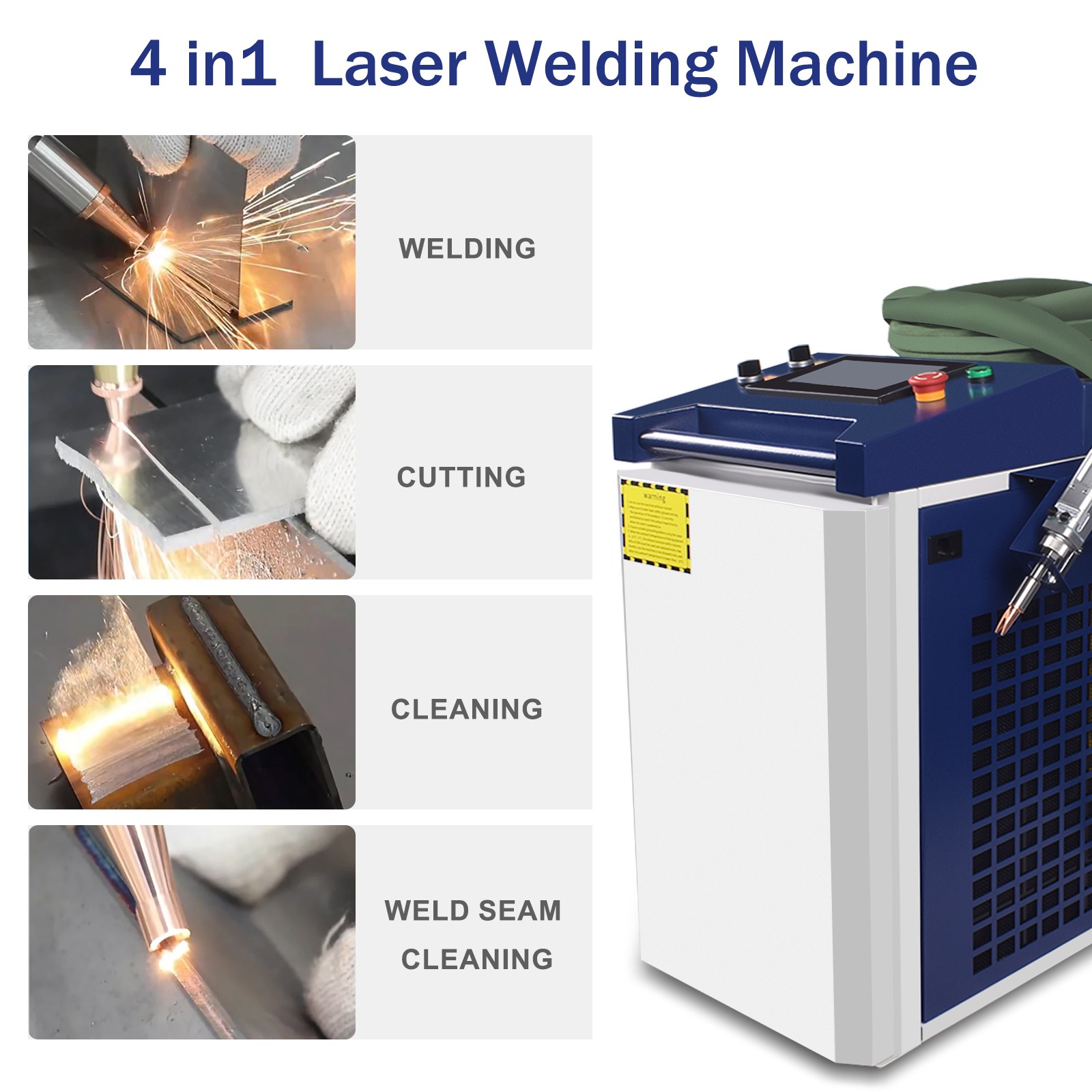 Raycus 3000W Metal Laser Welding Cutting Cleaning Machine S&A Chiller SUP23T US