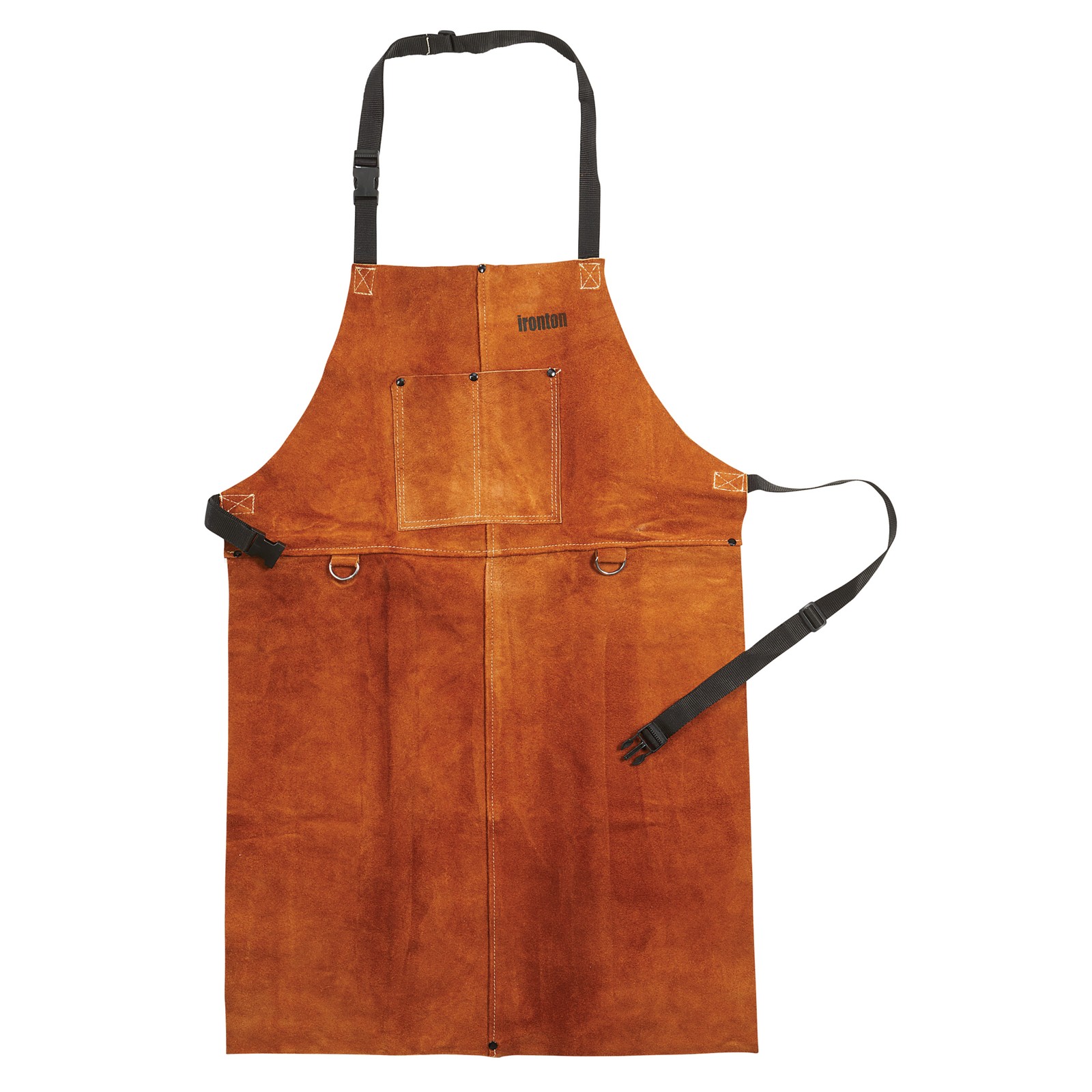 Ironton Leather Welding Apron, Brown, XL