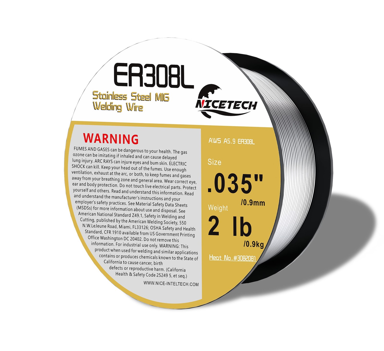 , ER308L Stainless Steel MIG Welding Wire .035-Diameter, 2 Pounds Spool, Silv…