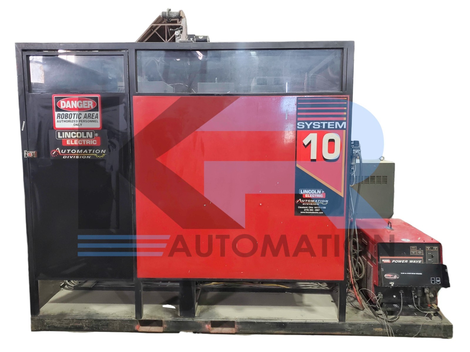 Lincoln Electric System 10 Enclosed Robotic Welding Unit W/ Power Wave 455M/STT