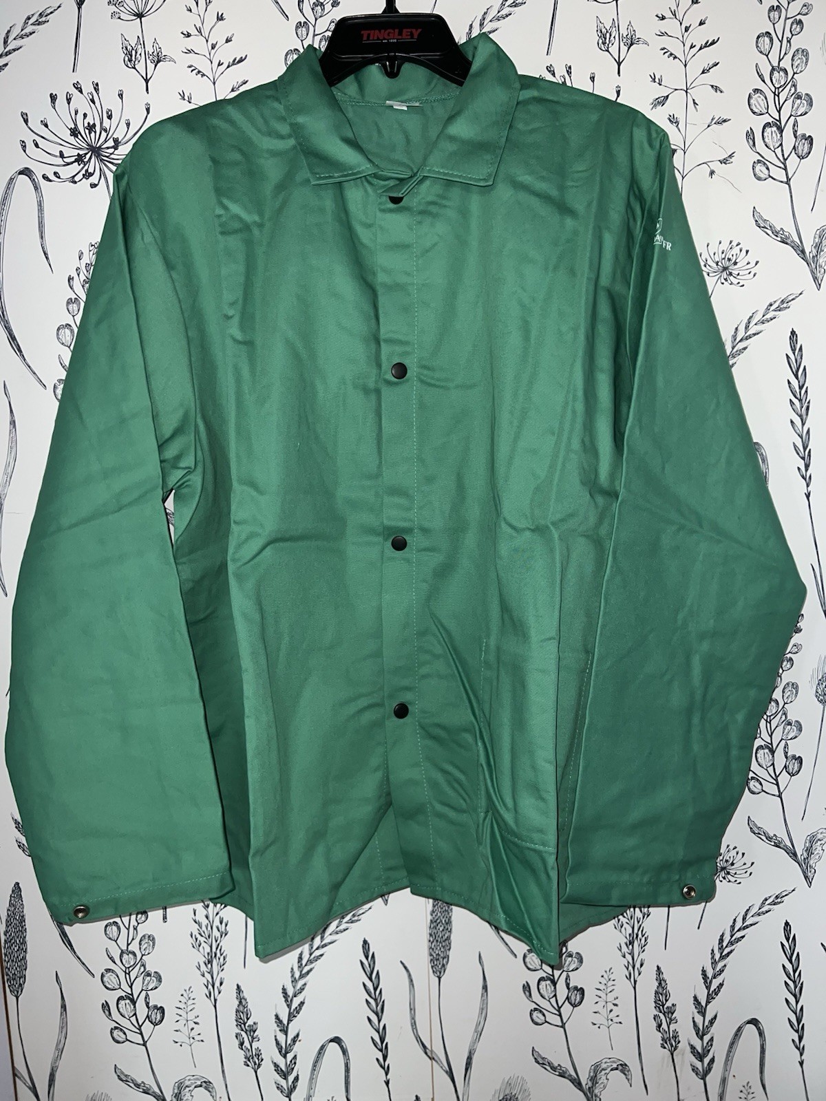 Weldas Flame Retardant Cotton Welding Jacket, Green, XXL