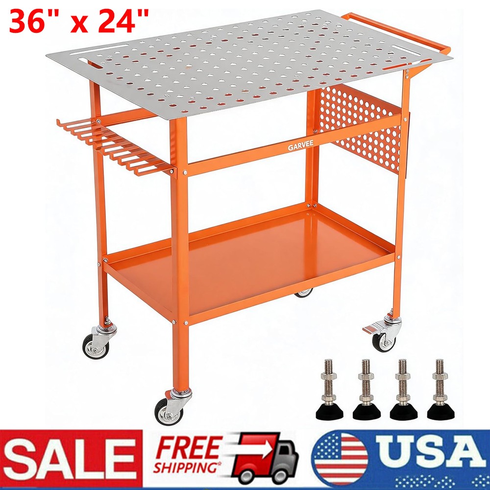 Welding Table 36″x24″ 800LBS Welding Table with Multiple Fixture Holes,Pegboard