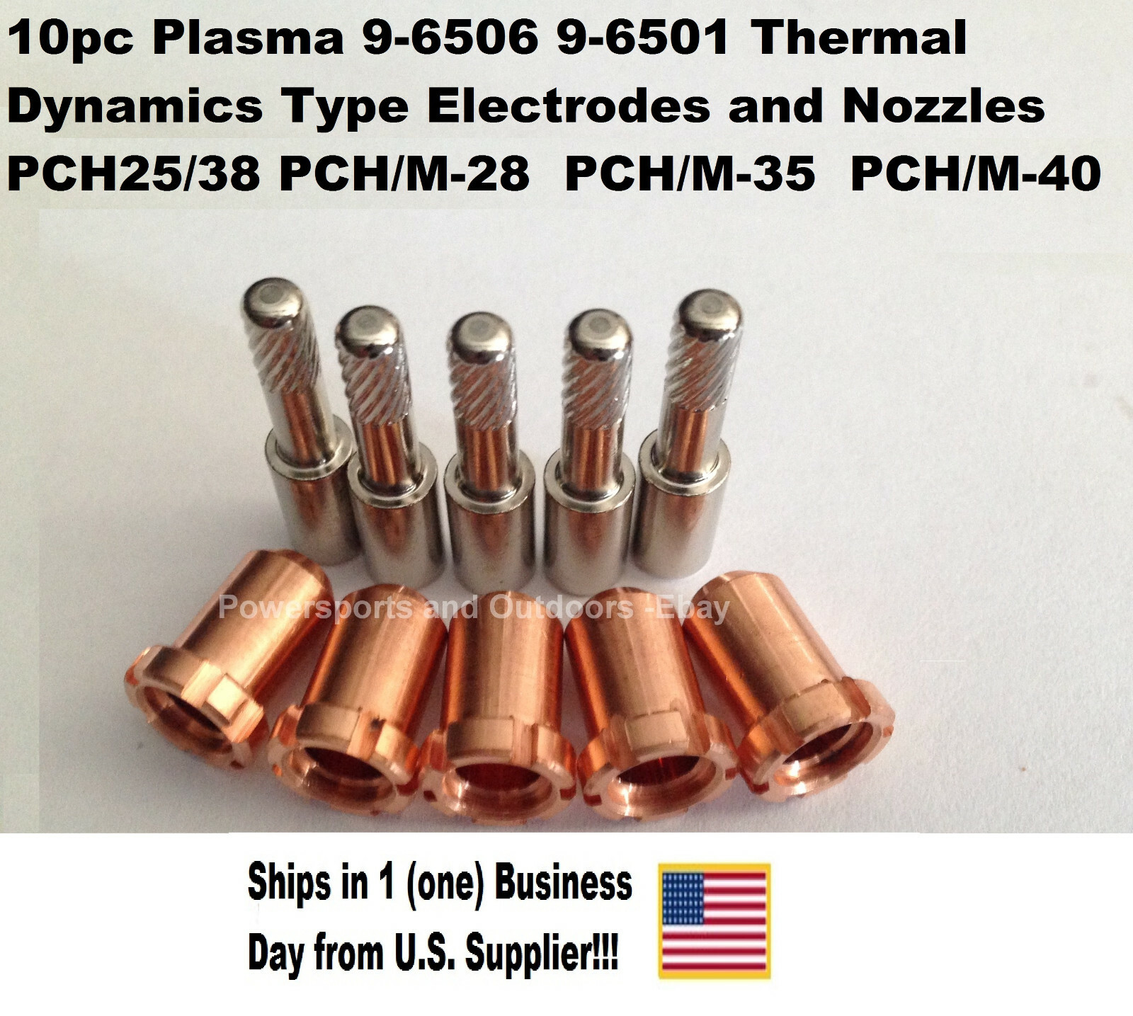 10pcs (5 Sets) Plasma Nozzles 9-6506/9-6501 for Thermal Dynamics PCH25/38-More!