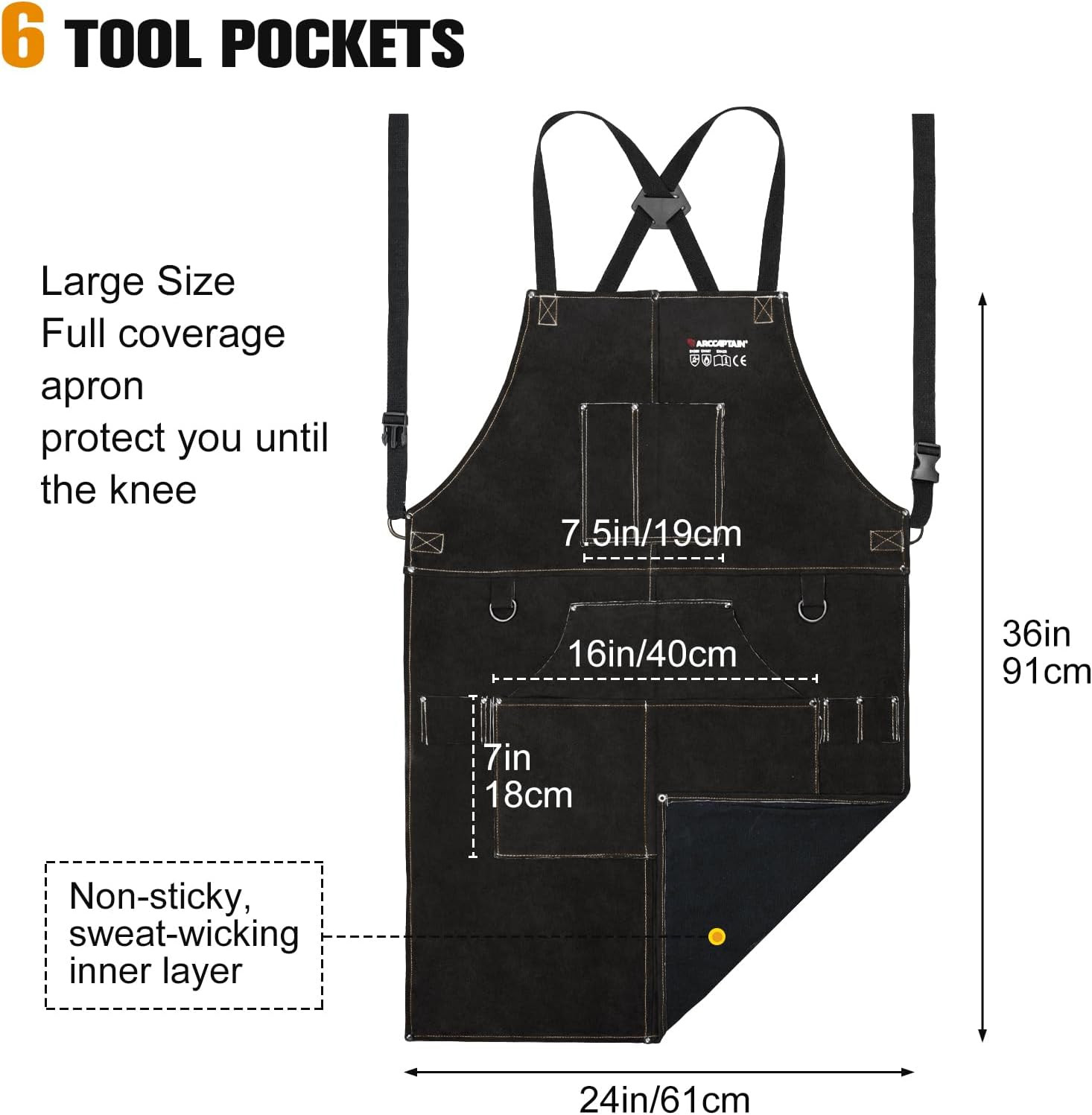 Large Viewing Screen Welding Helmet and Leather Apron, 1/1/1/1 Top Optical Clari