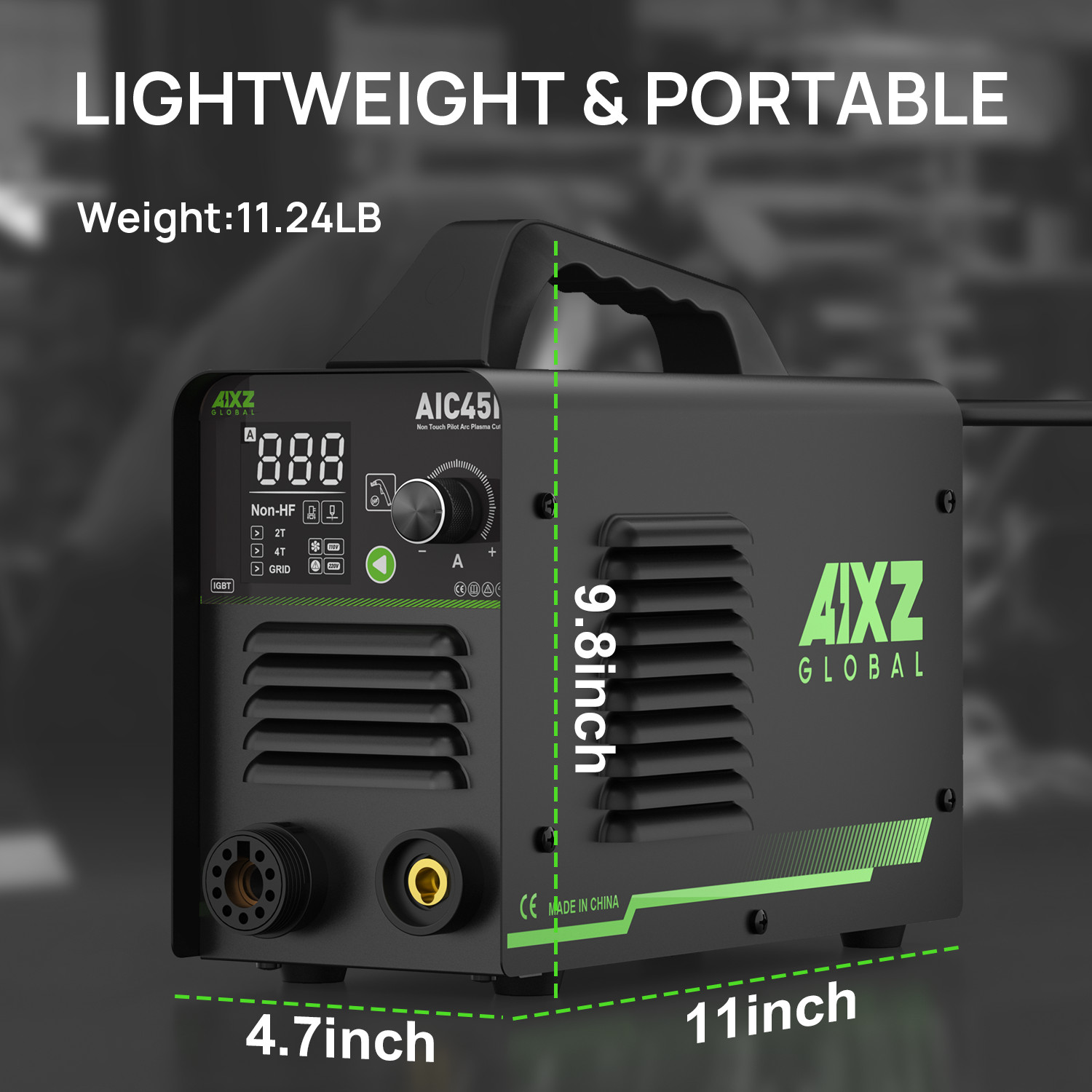 45A Air Plasma Cutter Non Touch Pilot ARC Cutting IGBT 2T/4T Pneumatic Ignition