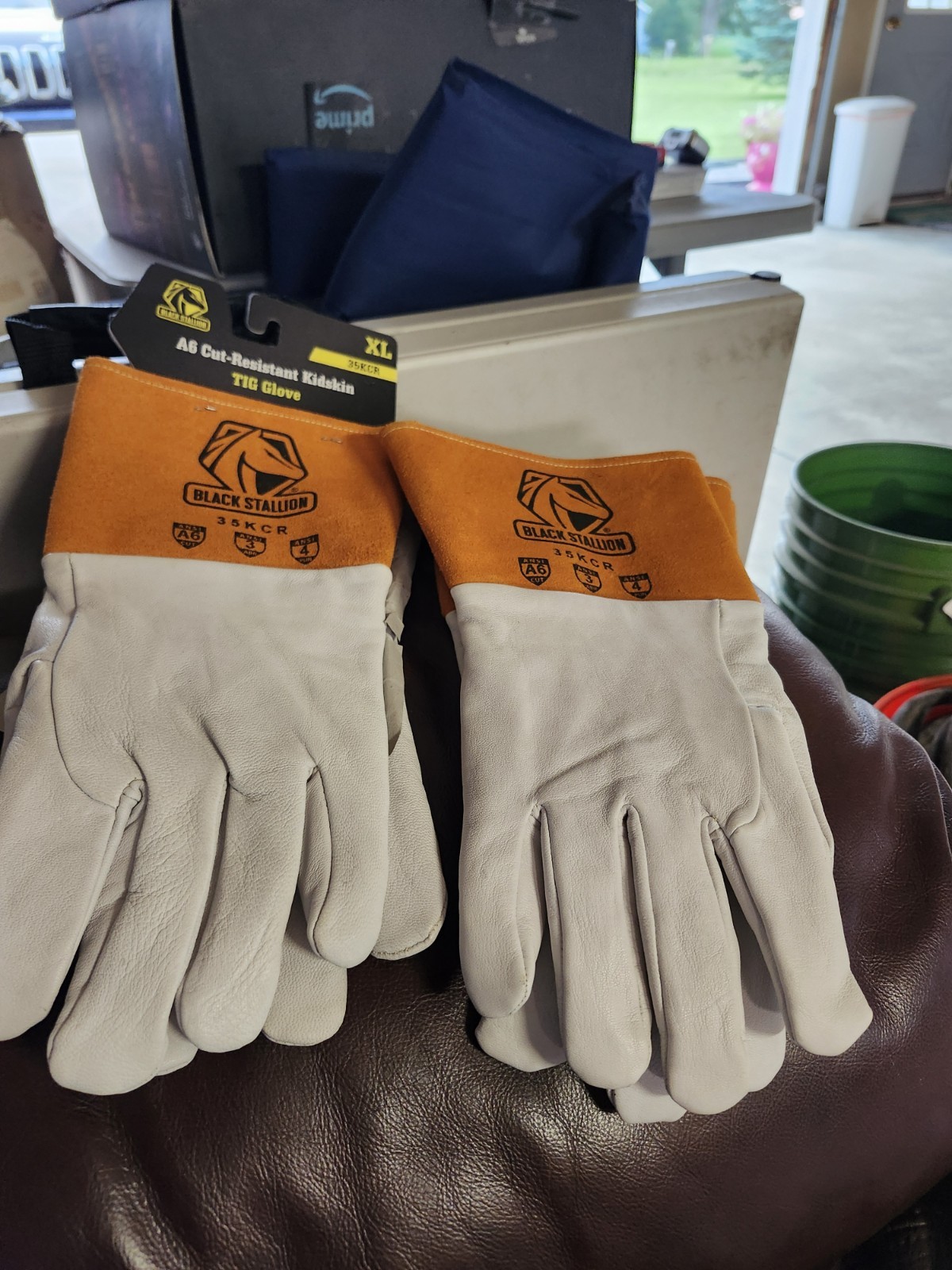 2 Pair Black Stallion 35KCR A6 Cut Resistant Kidskin TIG Gloves, X-Large