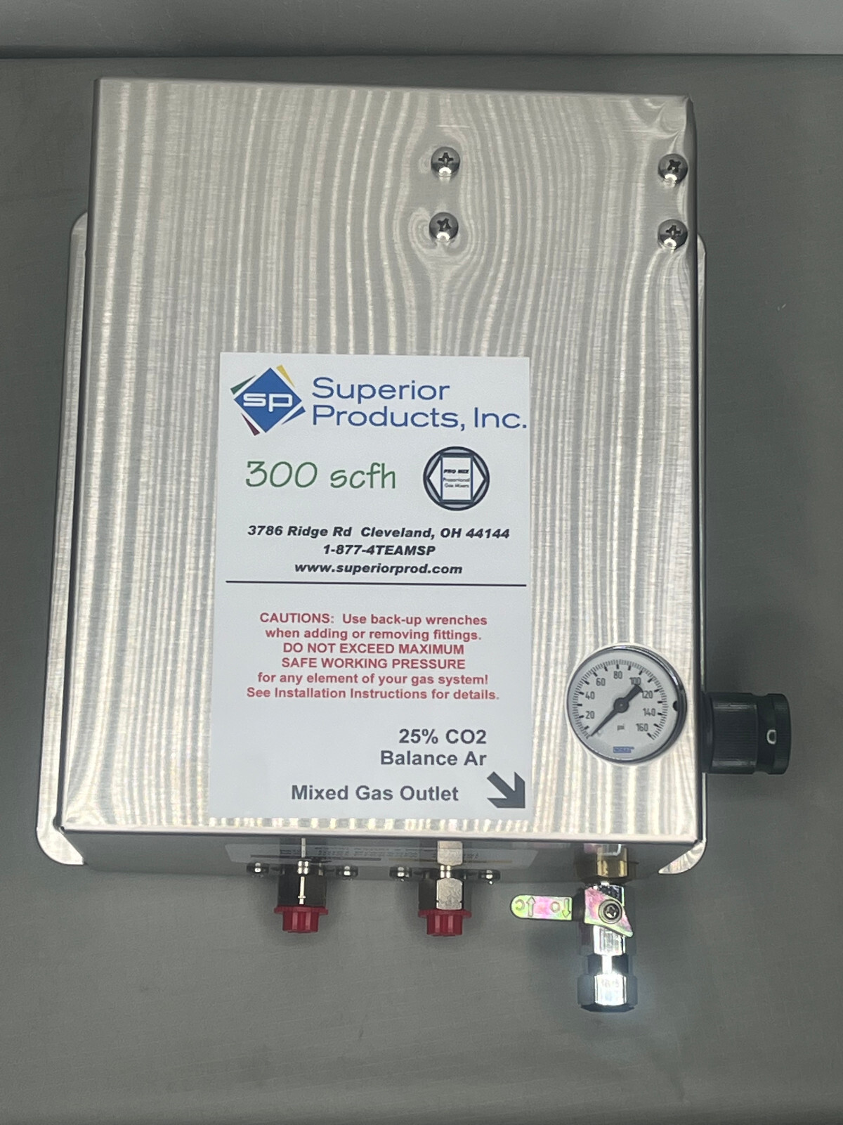 MIG Welding Shielding GMA-MX Series Proportional Gas Mixer 75/25 Ar/CO2 300 SCFH