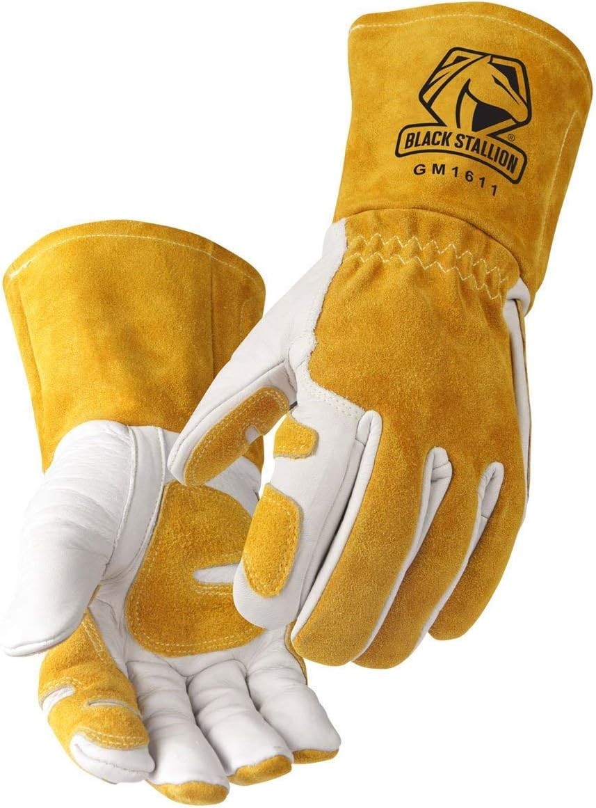 Revco GM1611 Top Grain Leather Cowhide MIG Welding Gloves with Reinforced Palm &