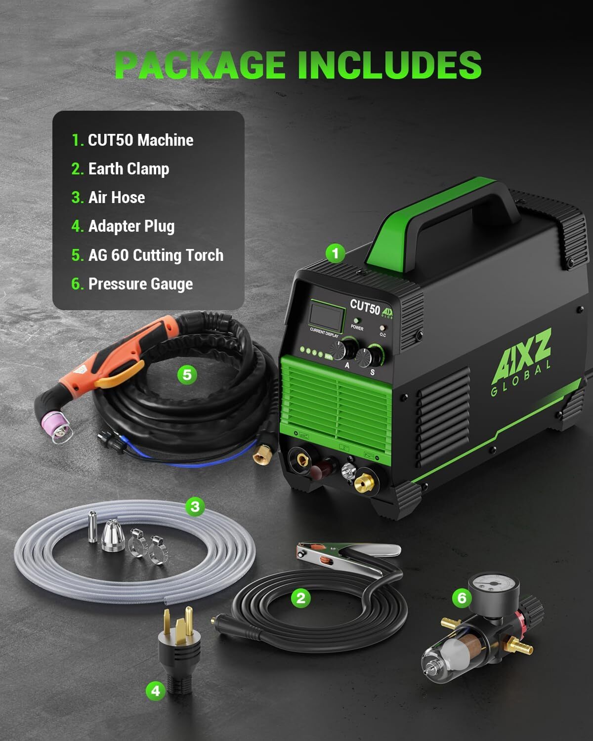 AIXZ HF Plasma Cutter 50A Non-Touch Pilot Arc Inverter Cutting Machine 110V 220V
