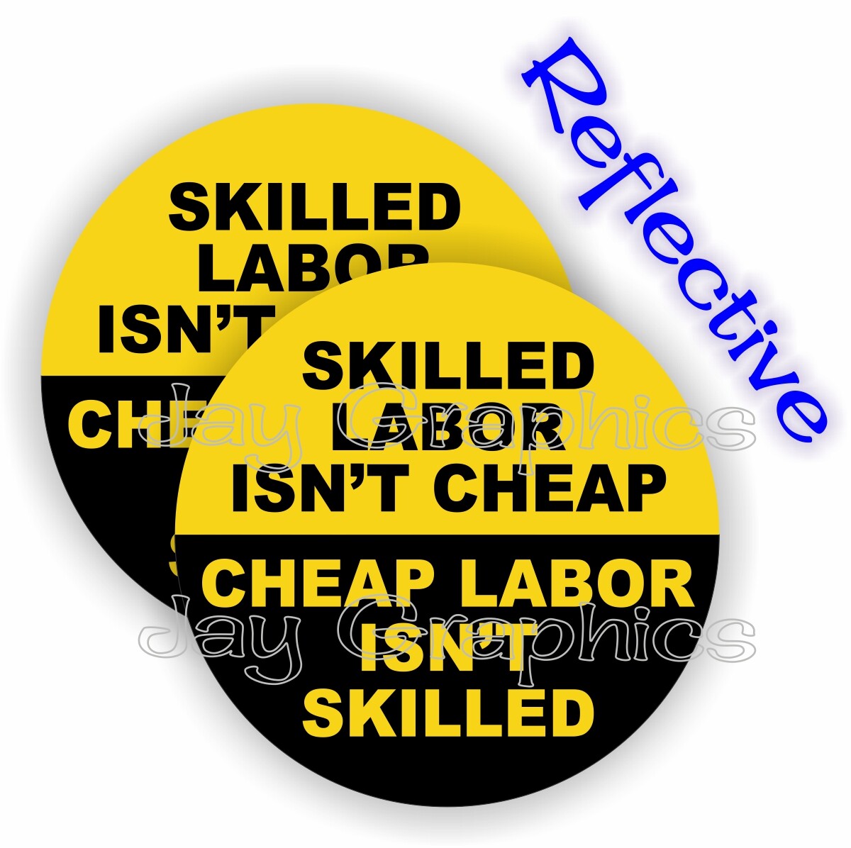 2- REFLECTIVE Hard Hat Stickers | SKILLED LABOR ISNT CHEAP | Funny Helmet Decals