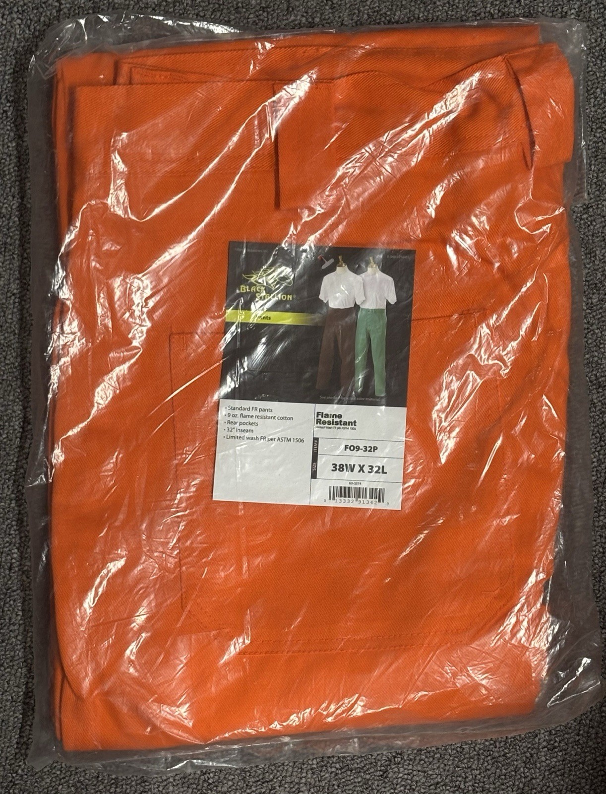 Black Stallion FO9-32P FR Cotton Work Pants Orange 32″ Inseam 38” Waist