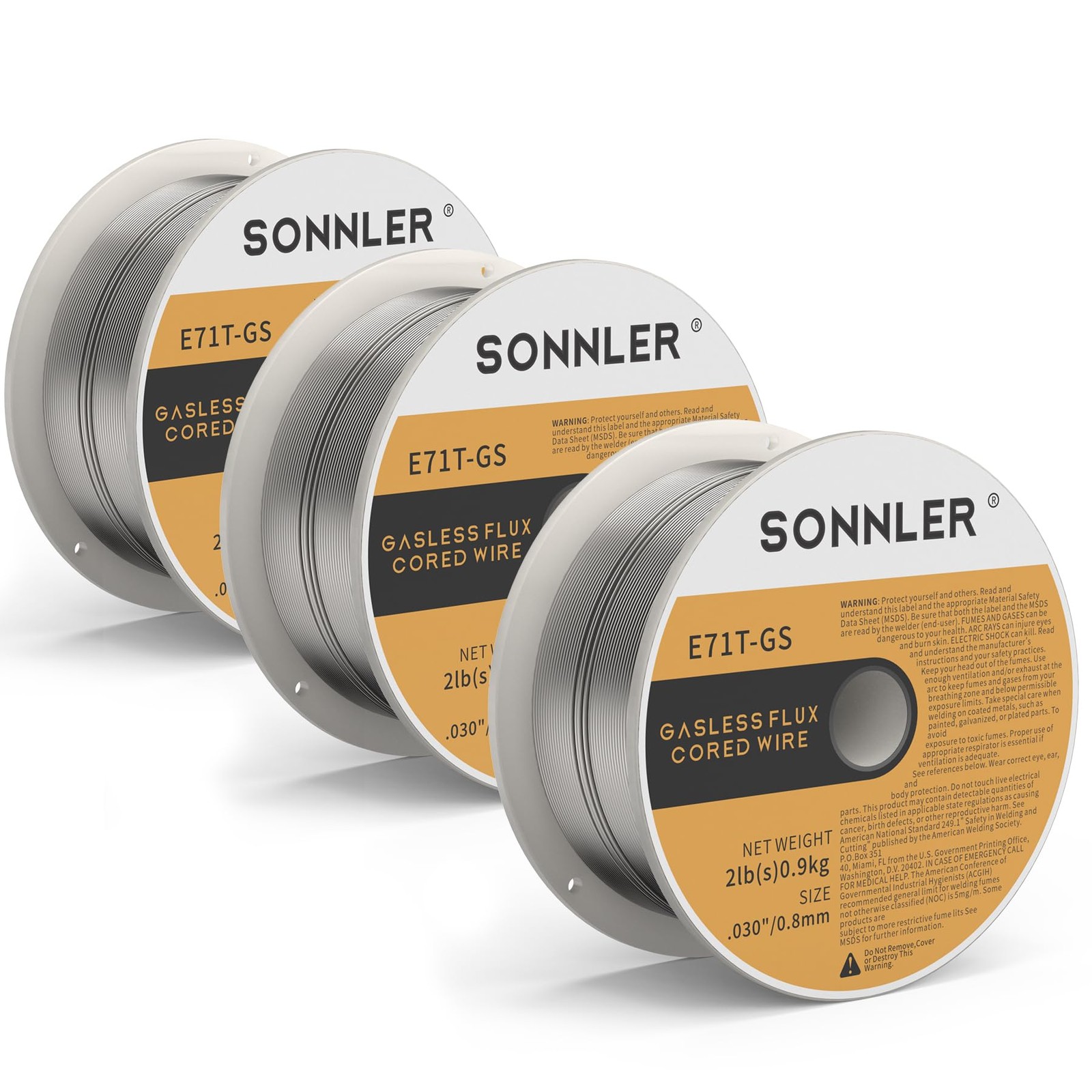SONNLER .030 Flux Core Welding Wire, Mig Welding Wire, 2Lbs Low Splatter Mild St