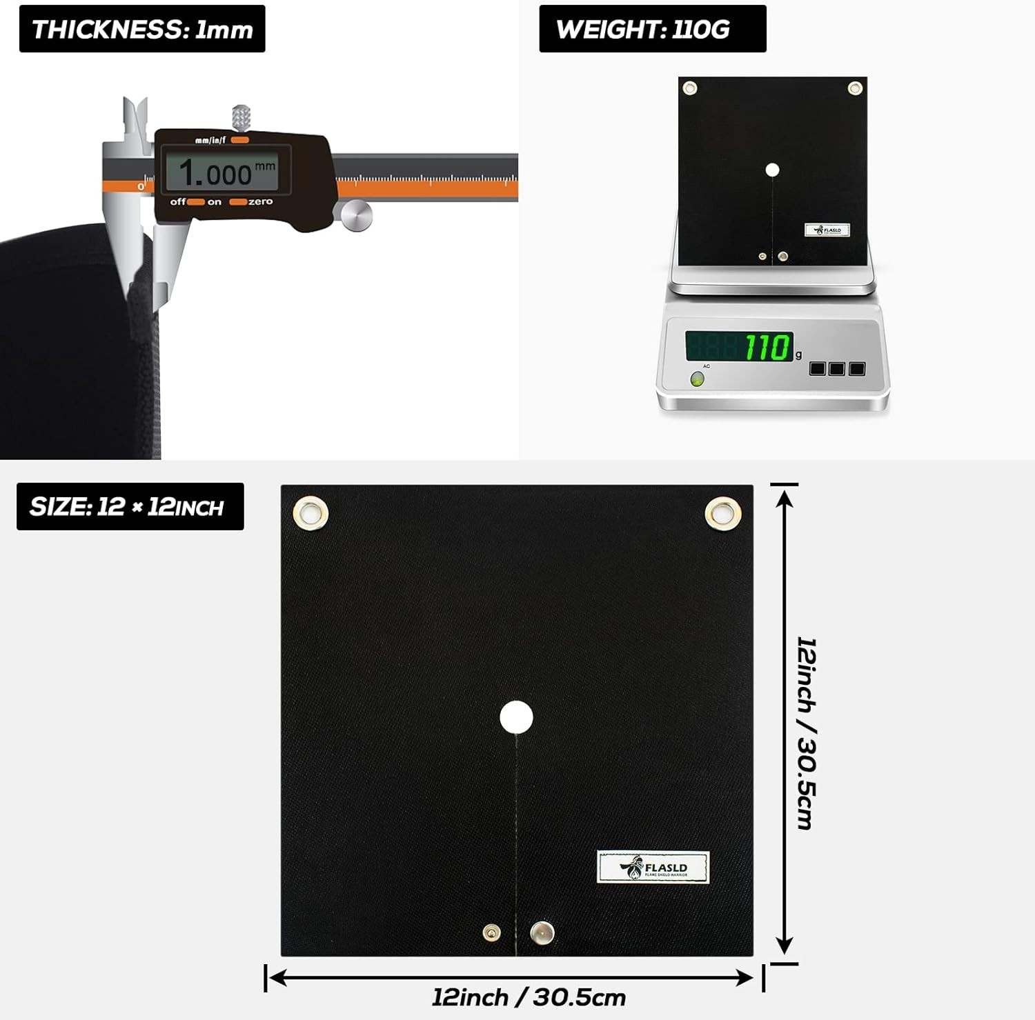 12×12 Welding Blanket & Heat Shield Mat – 1800°F Flame Protector for Soldering