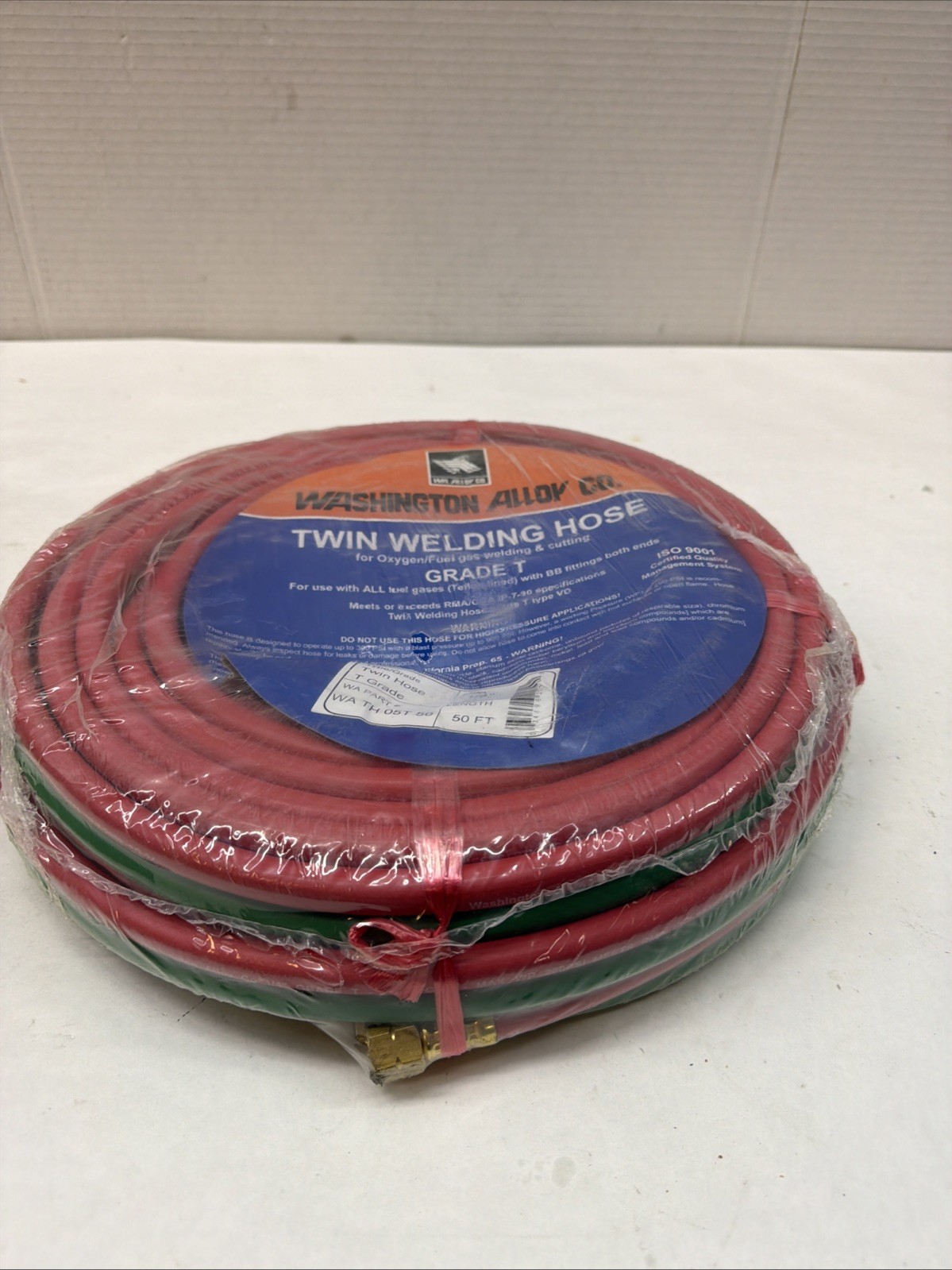 Washington Alloy Twin Welding Hose Grade R 1/4″ x 50ft WA TH 05T 50 Red/Green