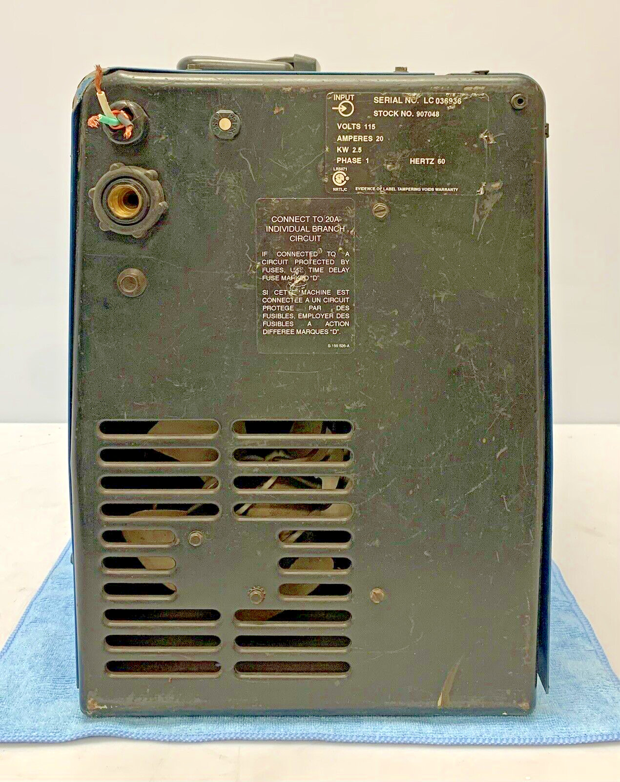 Miller Millermatic 135 115V Wire Welder 907048 20 A 2.5 KW 1 Phase 60 Hz