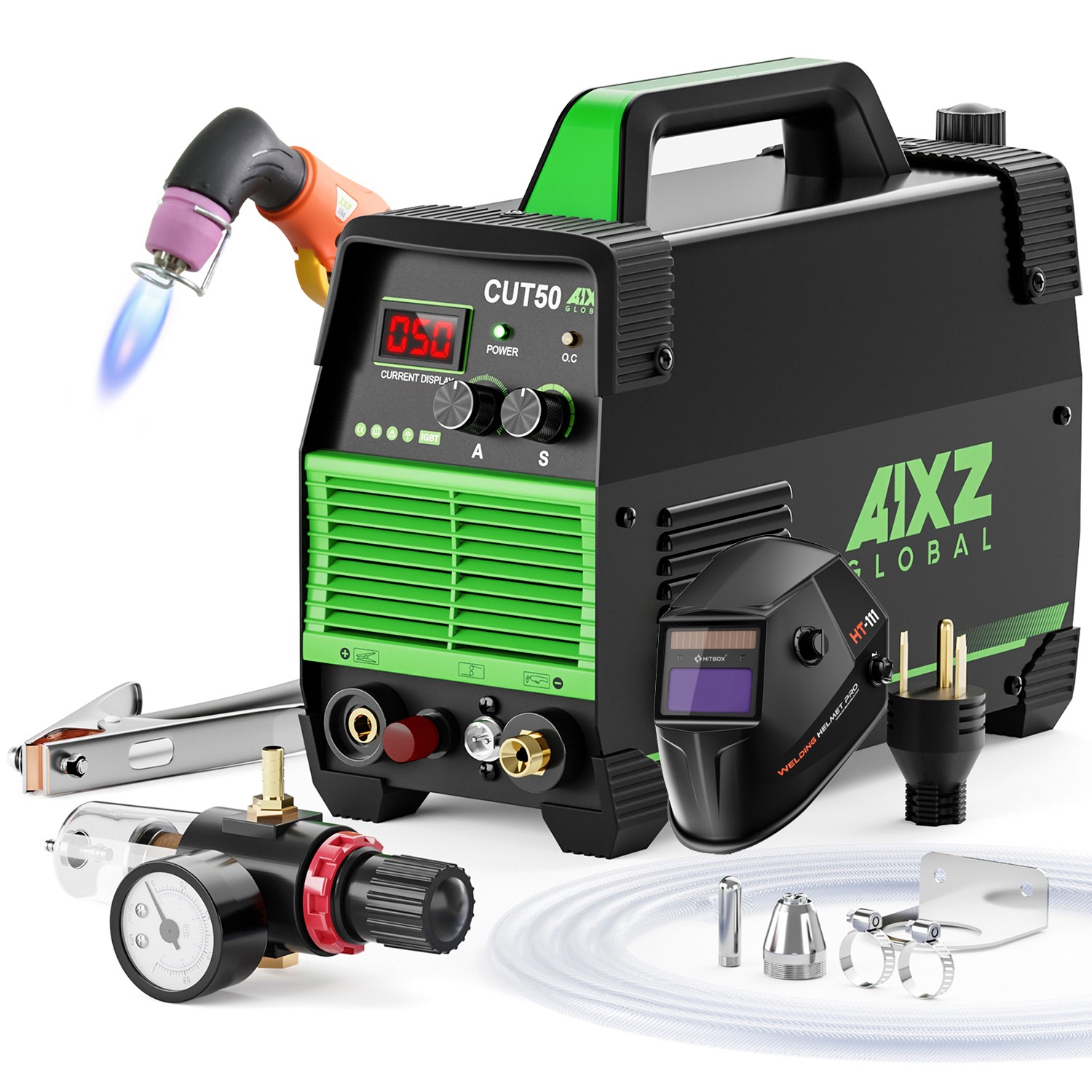 50 Amp Non-Touch High Frequency Pilot Arc Plasma Cutter 80% Duty Cycle,110V/230V