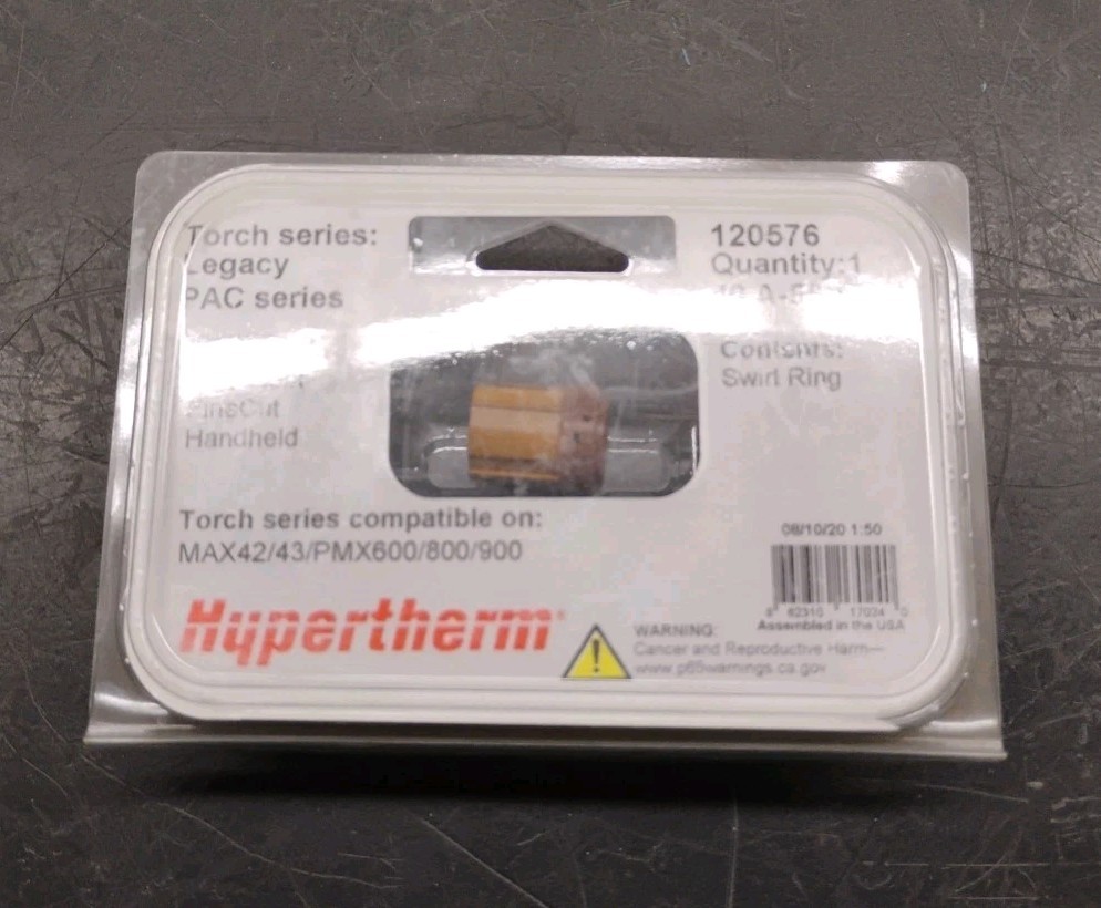 Hypertherm 120576 Swirl Ring For MAX42/43/PMX600/800/900 (Miller 192049) – New