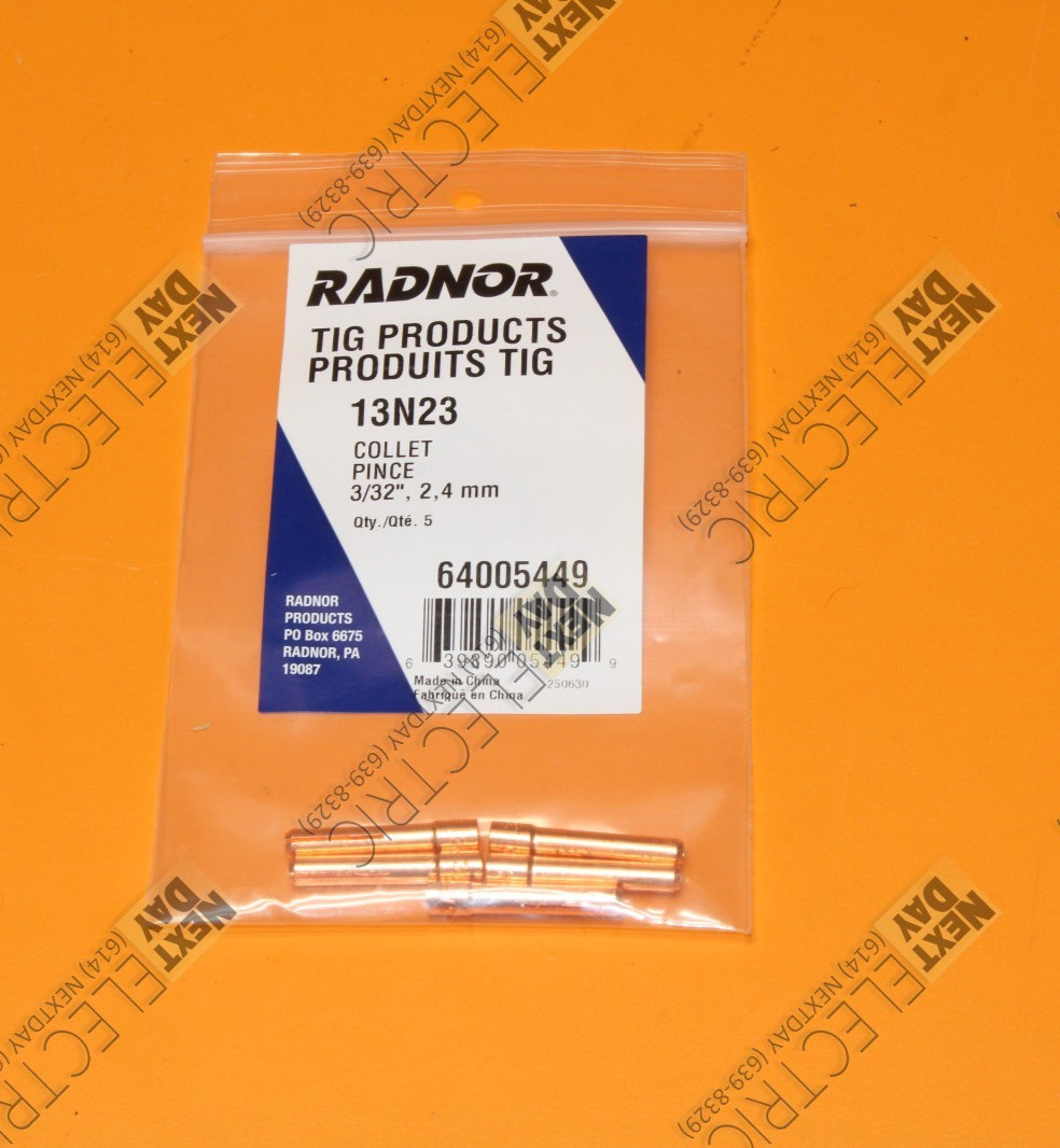 5pcs Radnor, 13N23, Collet Pince 3/32″ 2.4mm Copper Pin Tig 9 20 And 25 Series