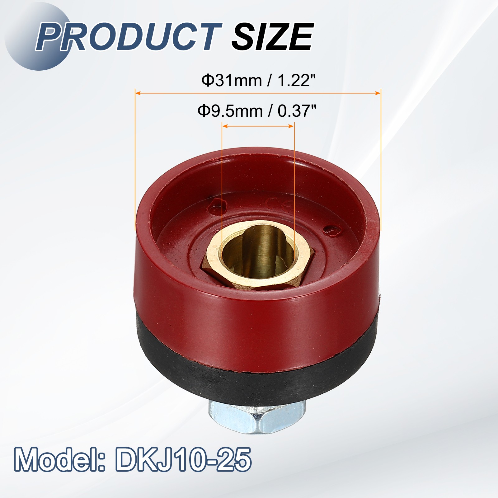 Welding Cables Panel Connector Socket DKJ10-25 Red