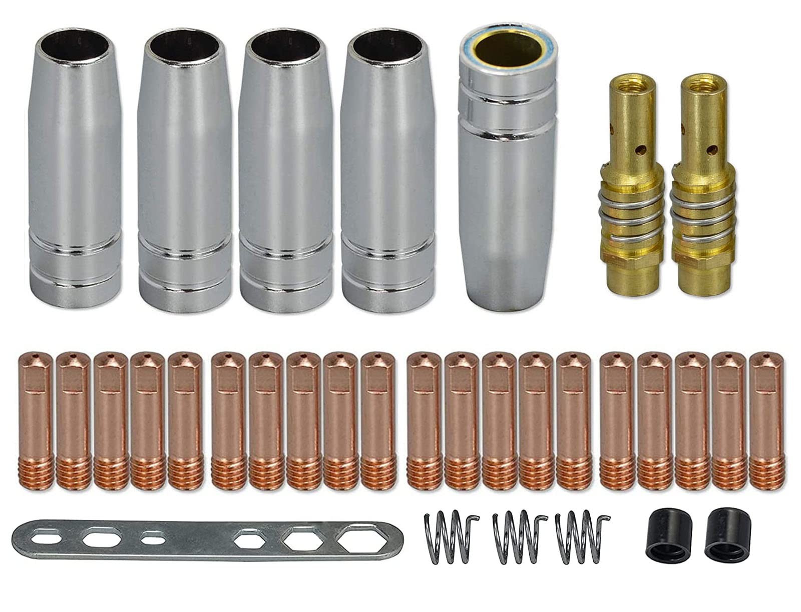 MIG MAG Contact Tips 0.030 0.8mm 0.035 0.9mm M6 MB15 15AK Torch Kit 33 PCS