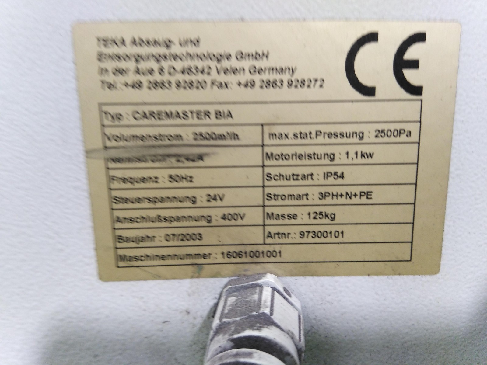 Teka Caremaster BIA Welding Fume Extractor Extractor with New Filter