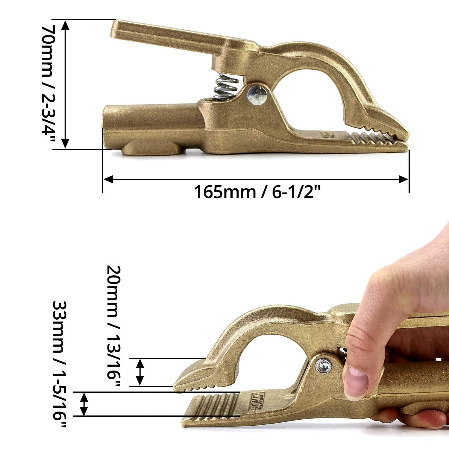 Welding Bronze Ground Clamp, 1.6 Pounds and 500A, 1 Piece