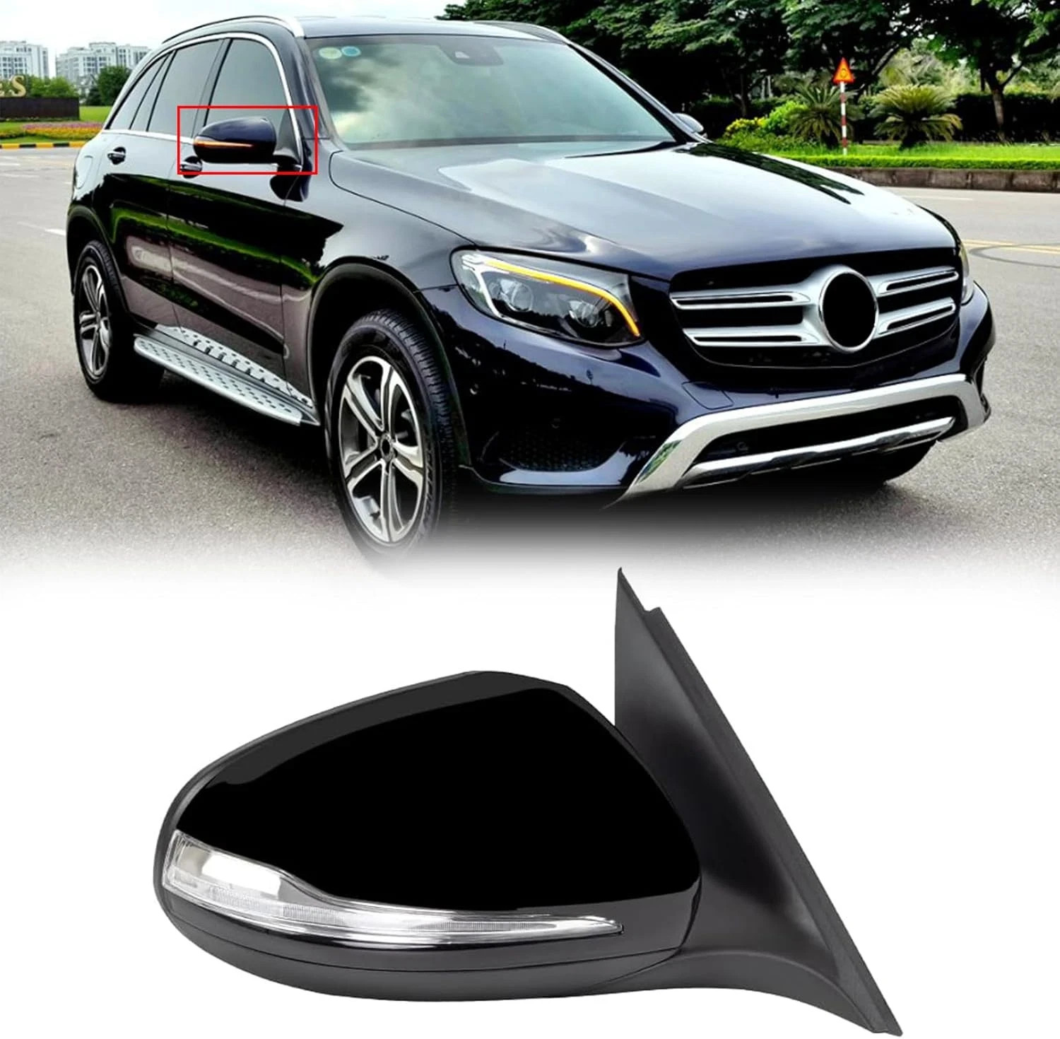 Passenger Side Mirror Fit for 2016-2020 Mercedes Benz W253 GLC200 GLC300 GLC260
