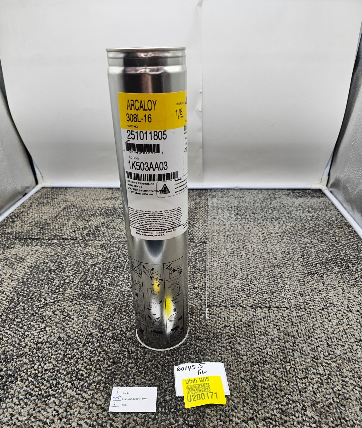ESAB 251011805 Arcaloy 308L-16 1/8″x14″ Electrodes 10lb For 304L Stainless Steel