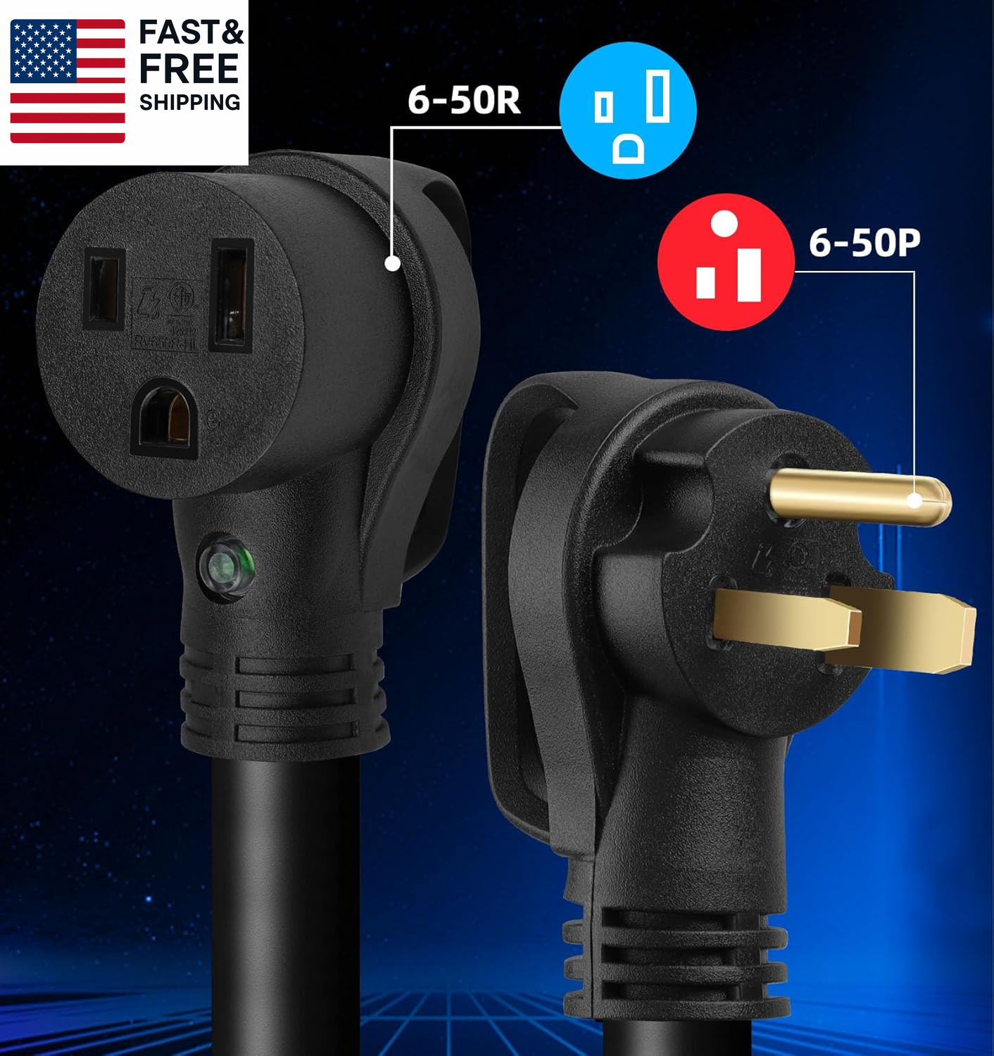 50Amp Welder Extension Cord SOOW Cable 6/3 Welder Cord,Heavy Duty Welding Cabl