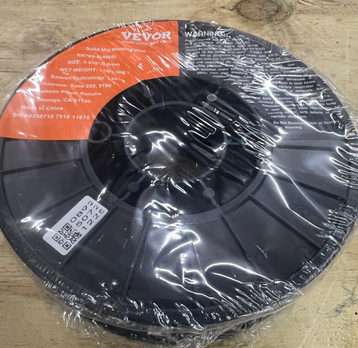 11lbs Vevor 0.035″ (0.9mm) Mig Welding Wire ER70S-6 (AWS) Solid Construction