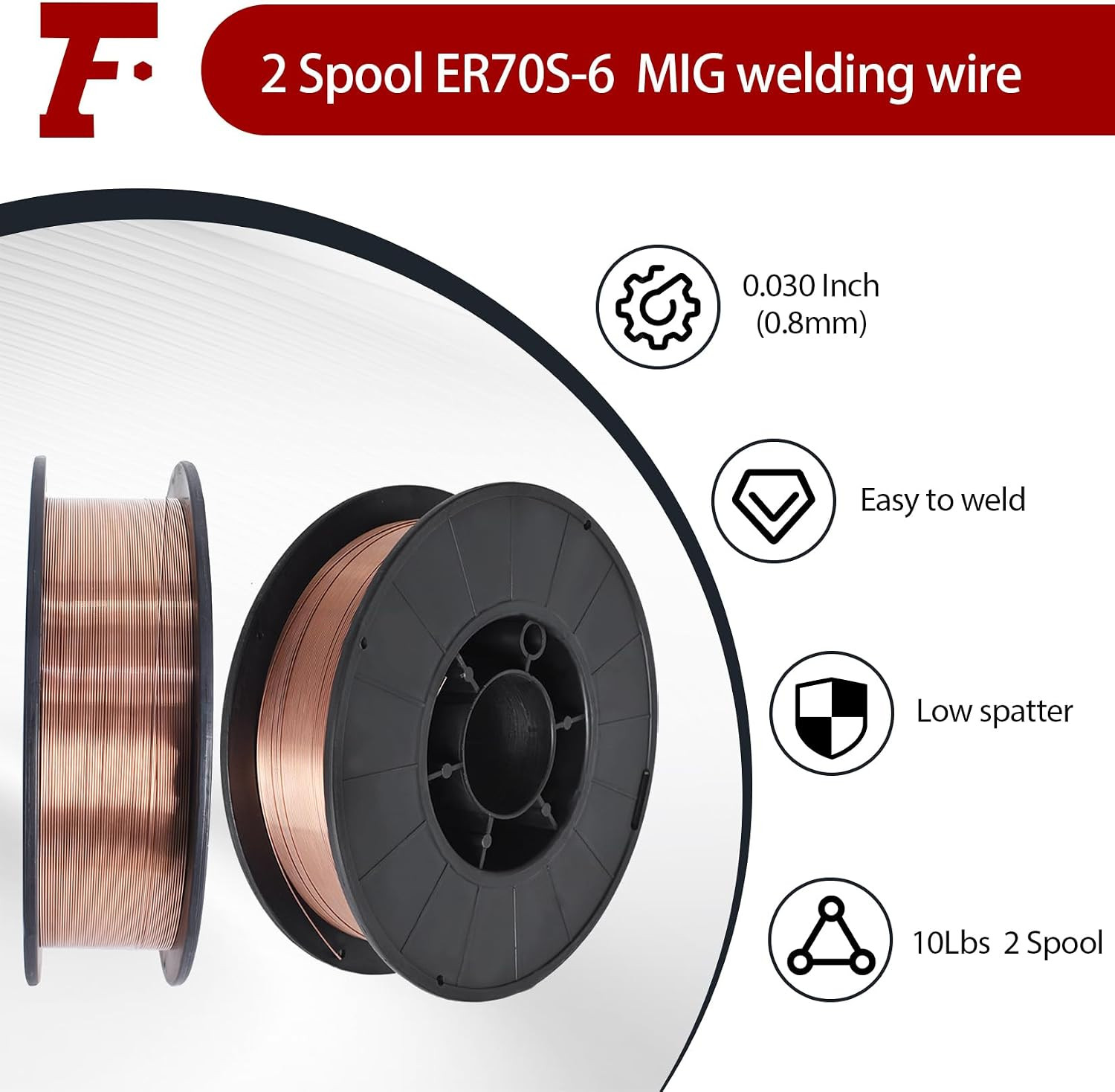 1/2 Spool ER70S-6 Mild Steel MIG Welding Wire Spool 0.030 Inch (0.8 MM)